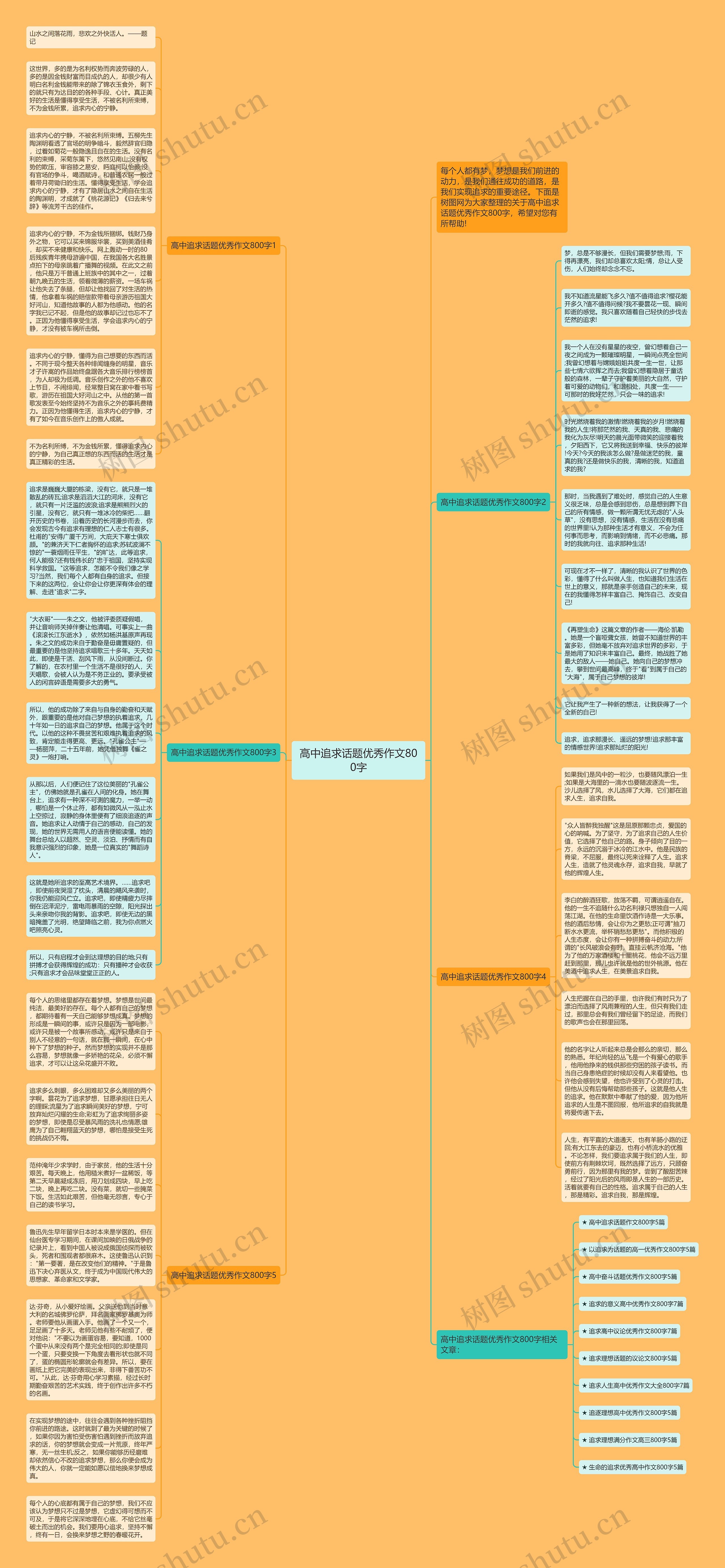 高中追求话题优秀作文800字思维导图