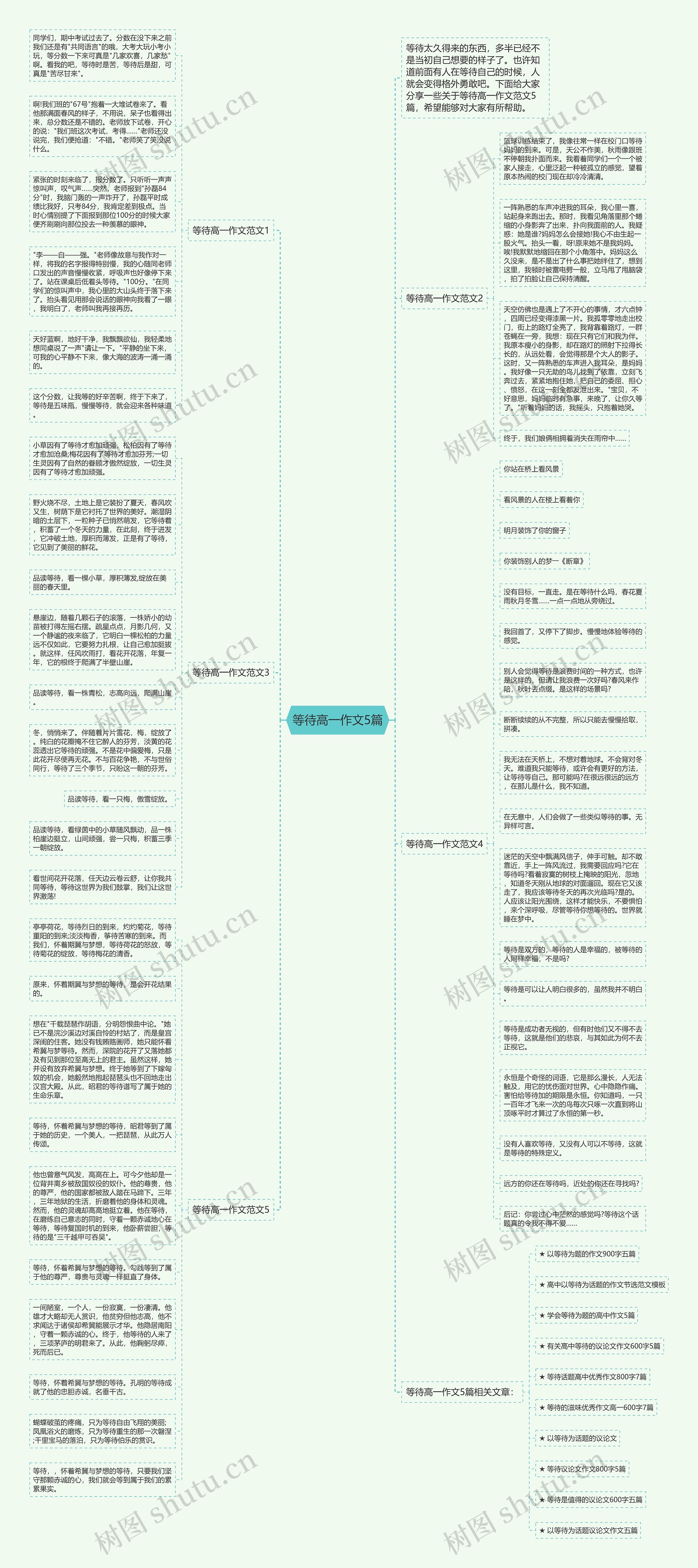 等待高一作文5篇思维导图