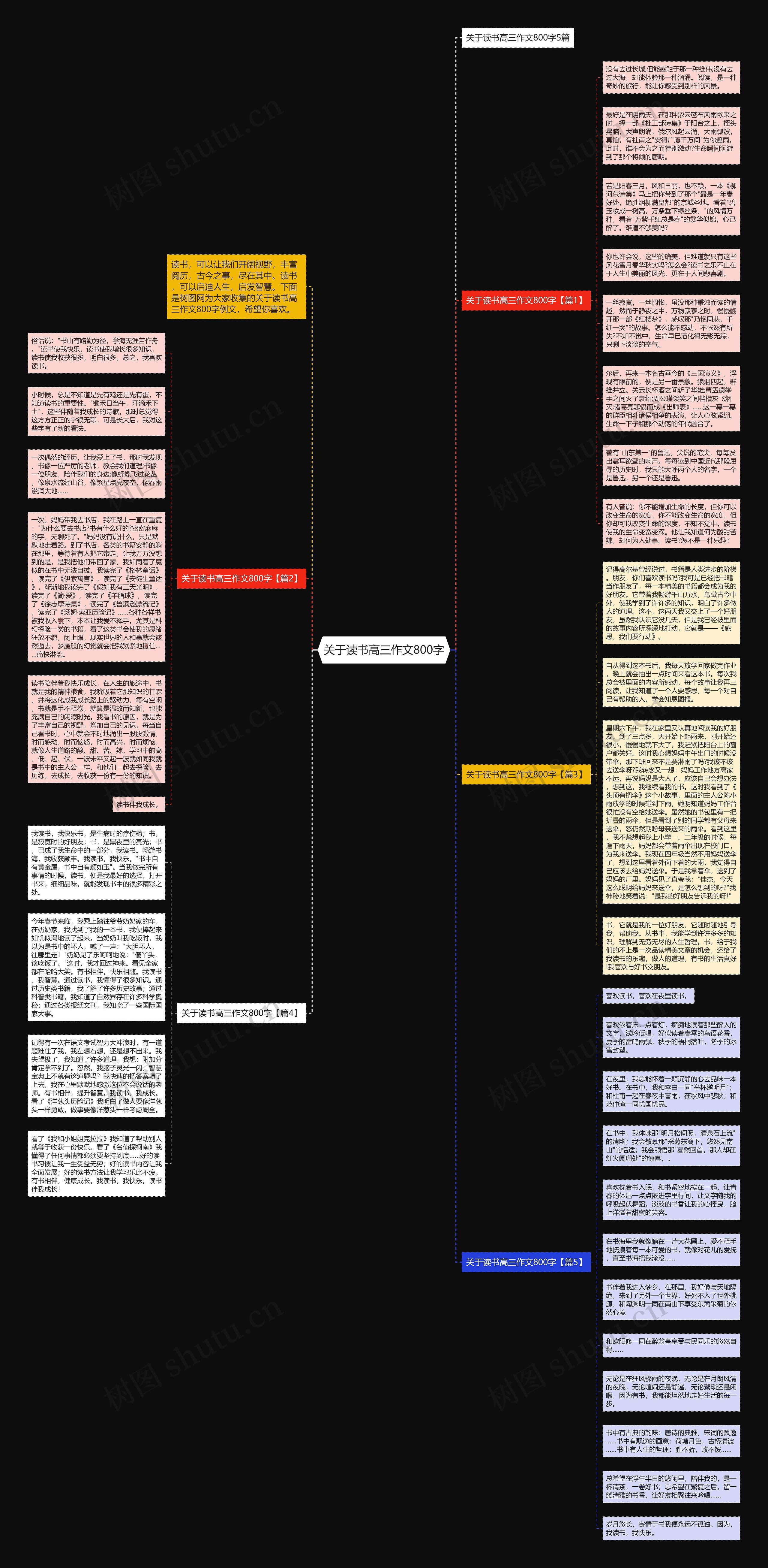 关于读书高三作文800字思维导图