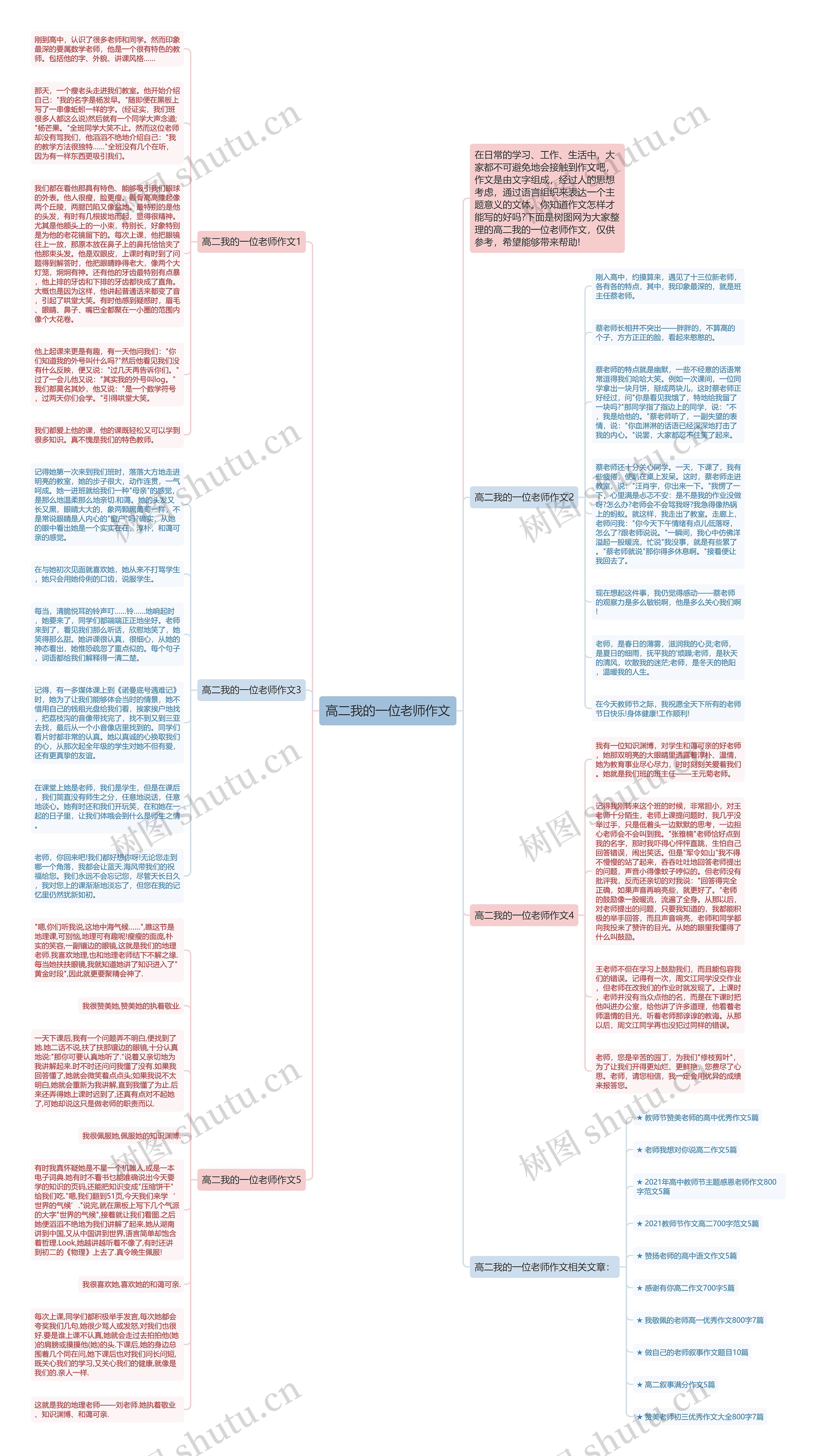 高二我的一位老师作文思维导图