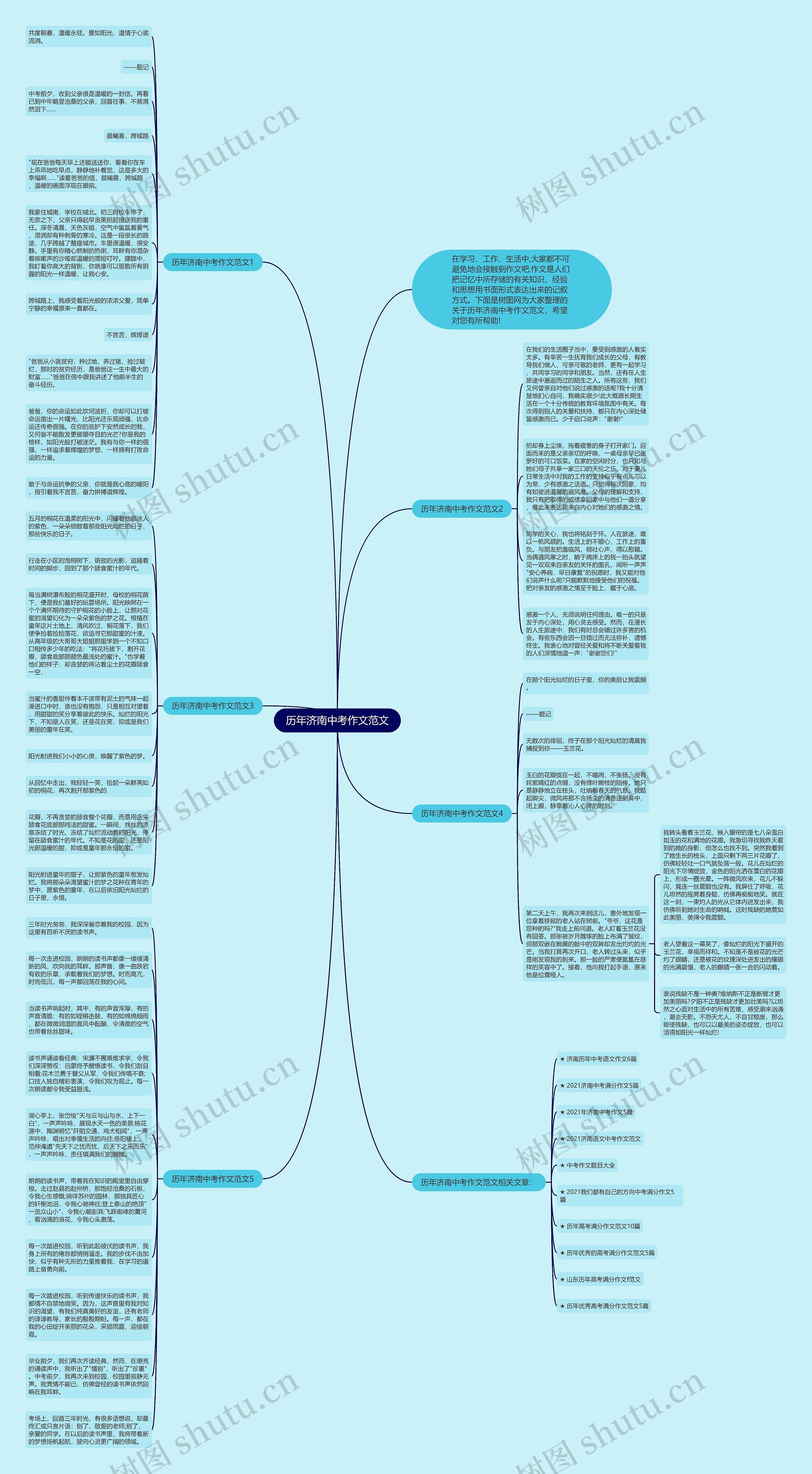 历年济南中考作文范文思维导图