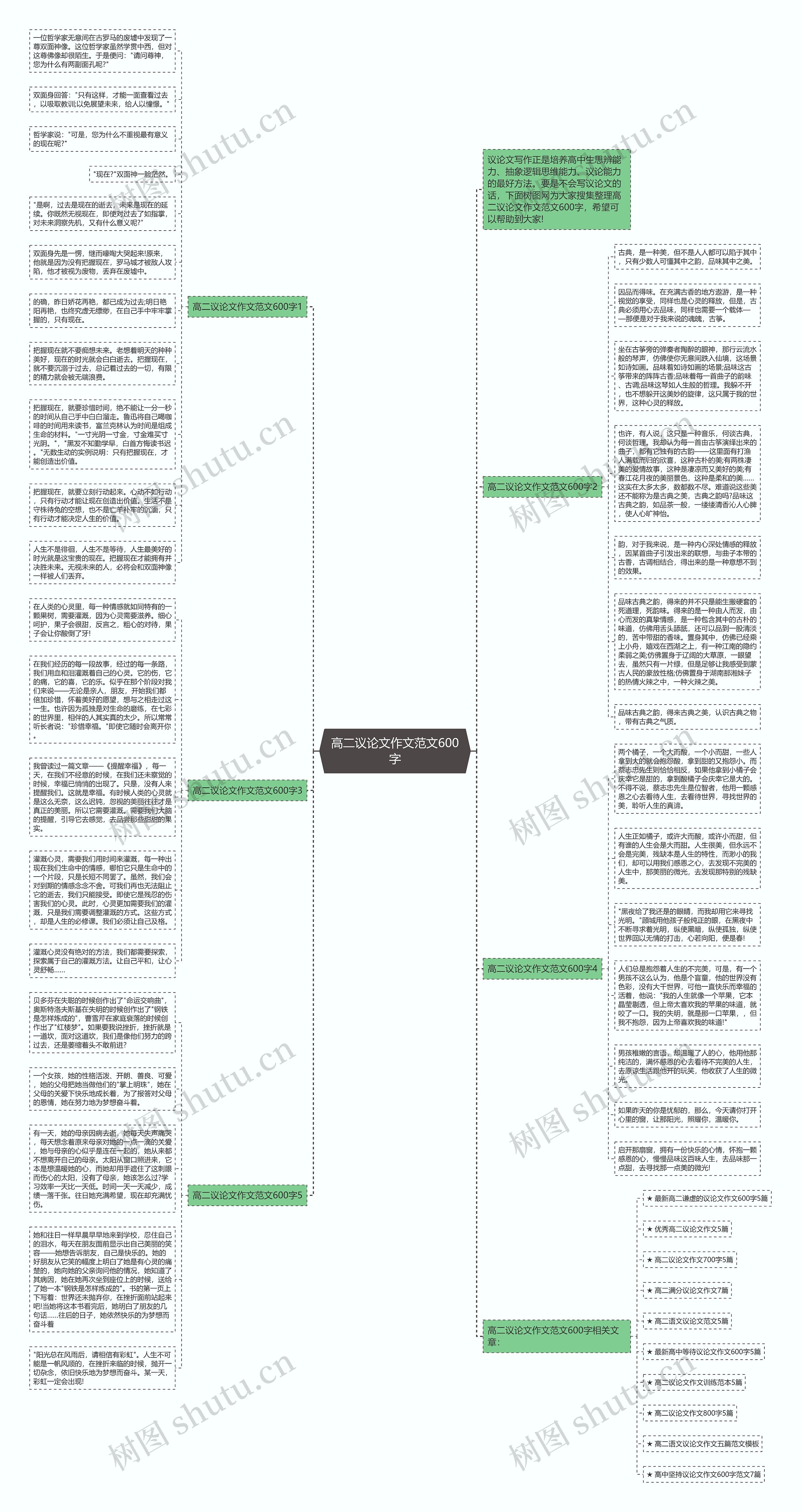 高二议论文作文范文600字思维导图