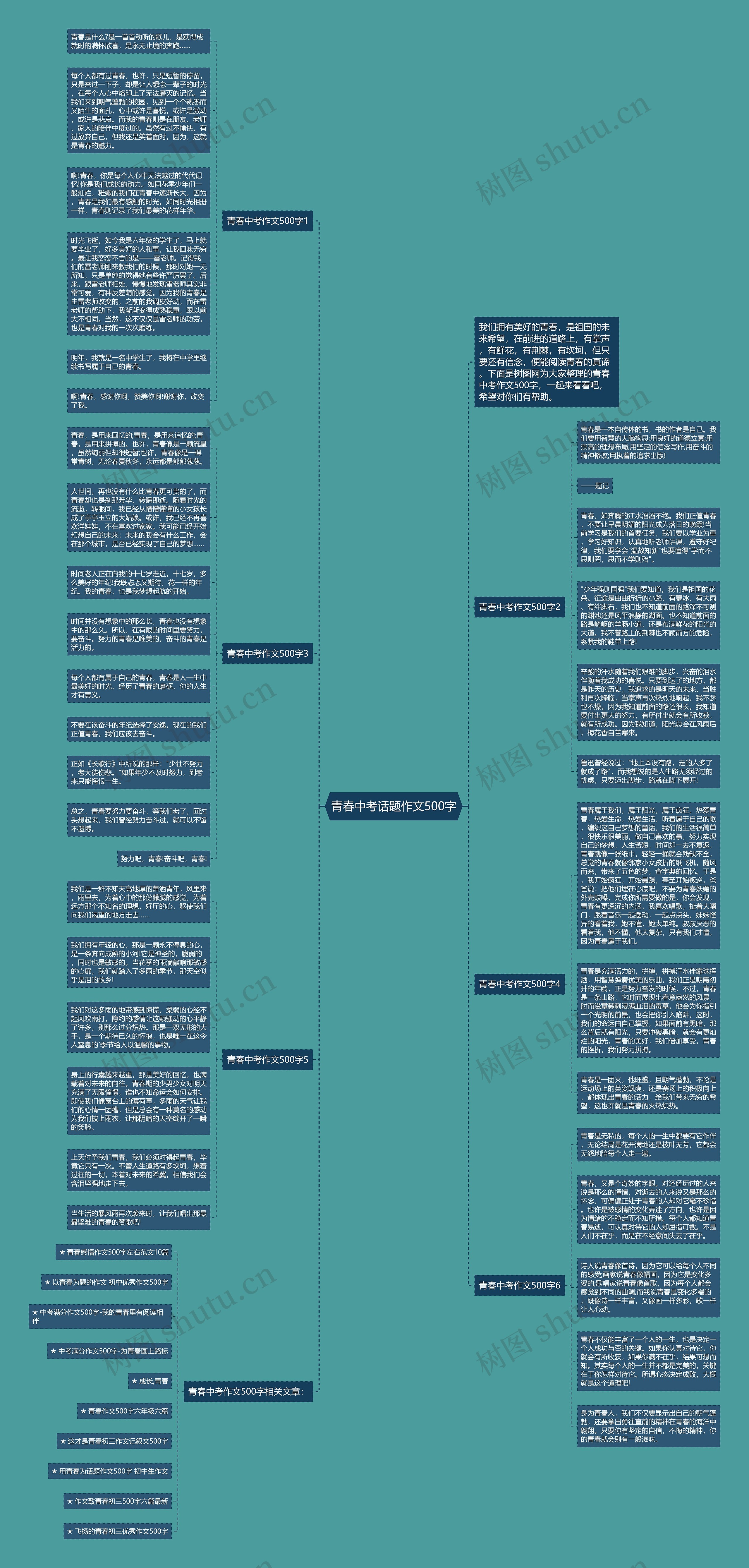 青春中考话题作文500字思维导图
