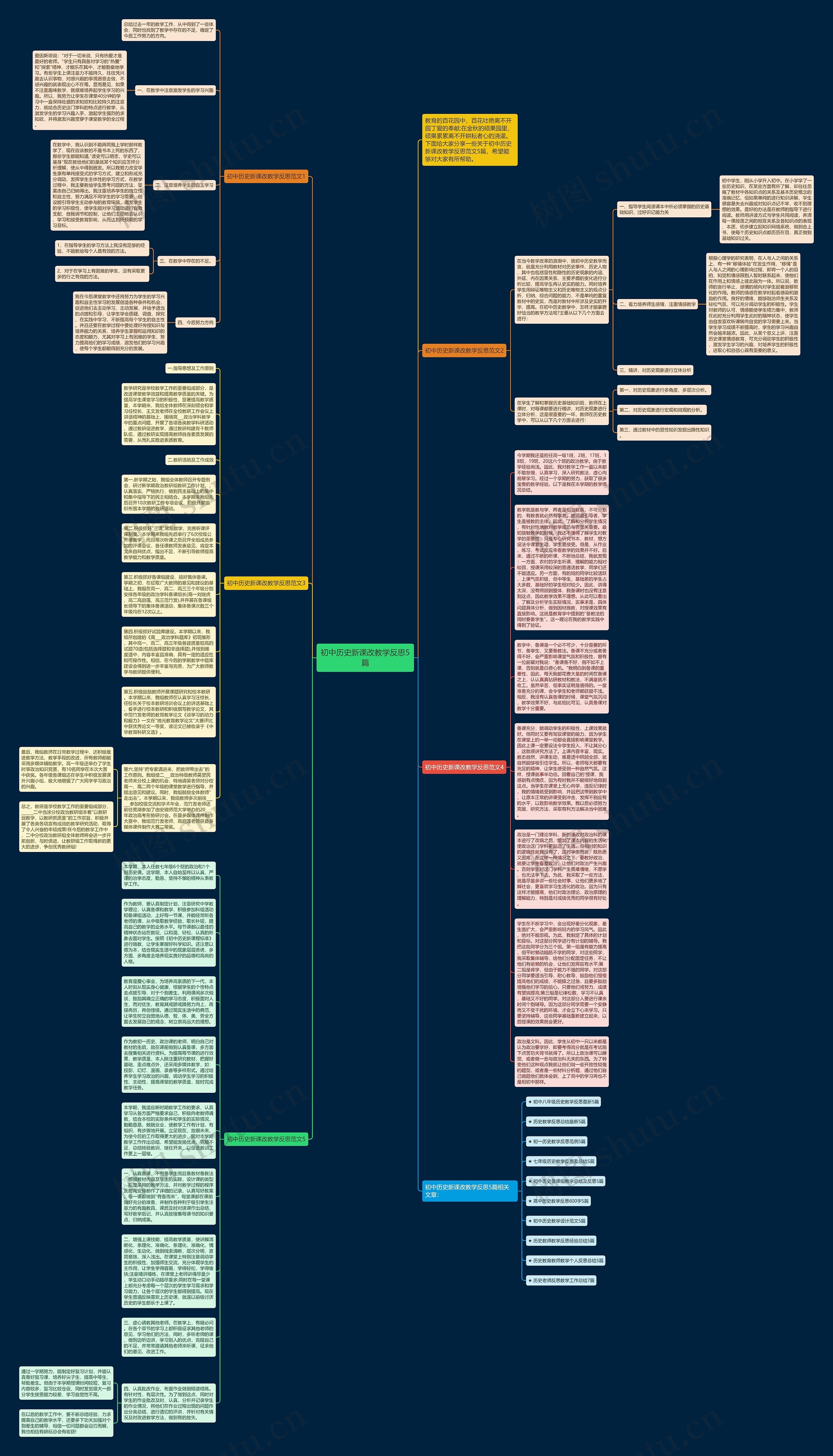 初中历史新课改教学反思5篇思维导图