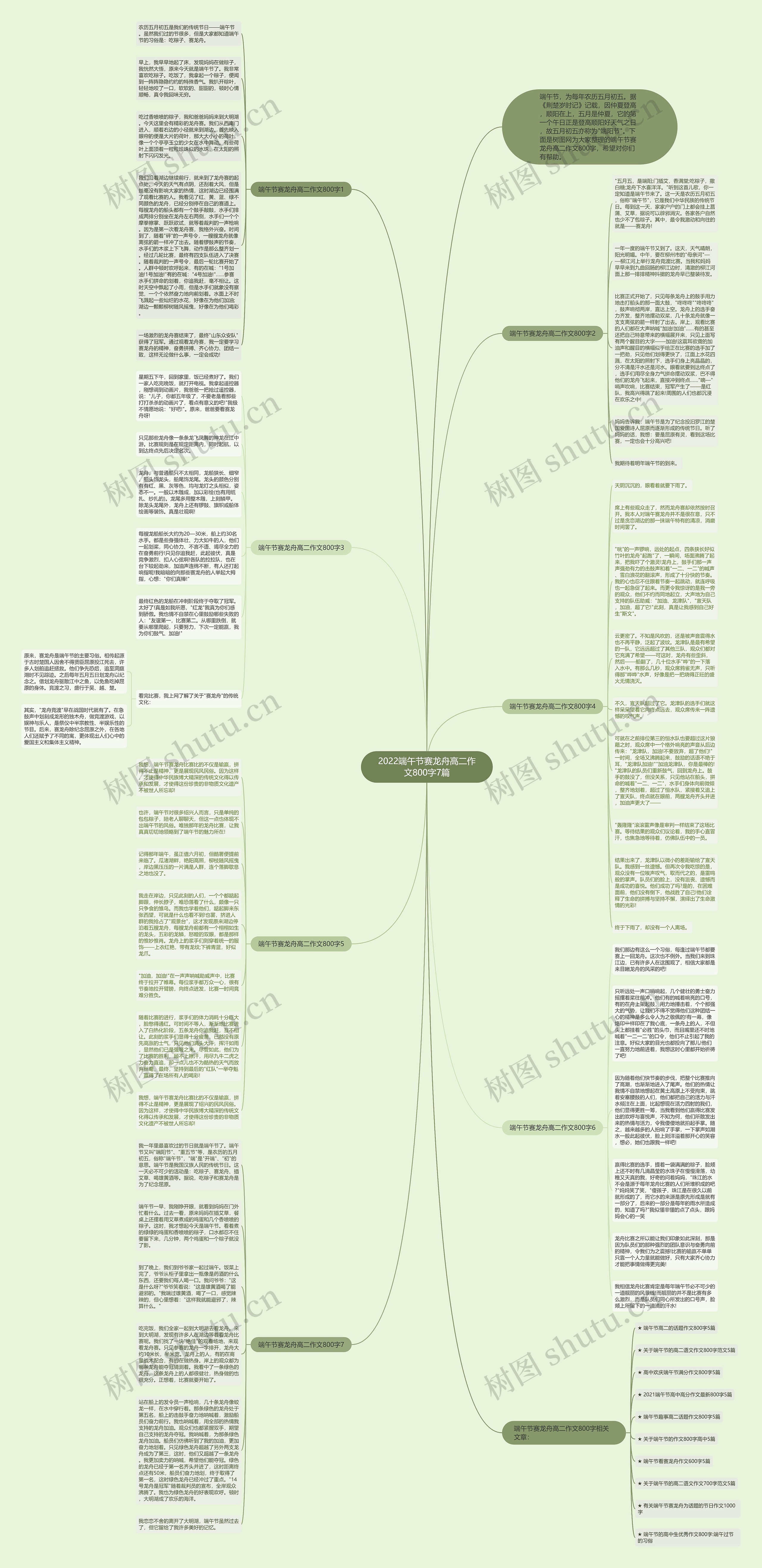 2022端午节赛龙舟高二作文800字7篇思维导图