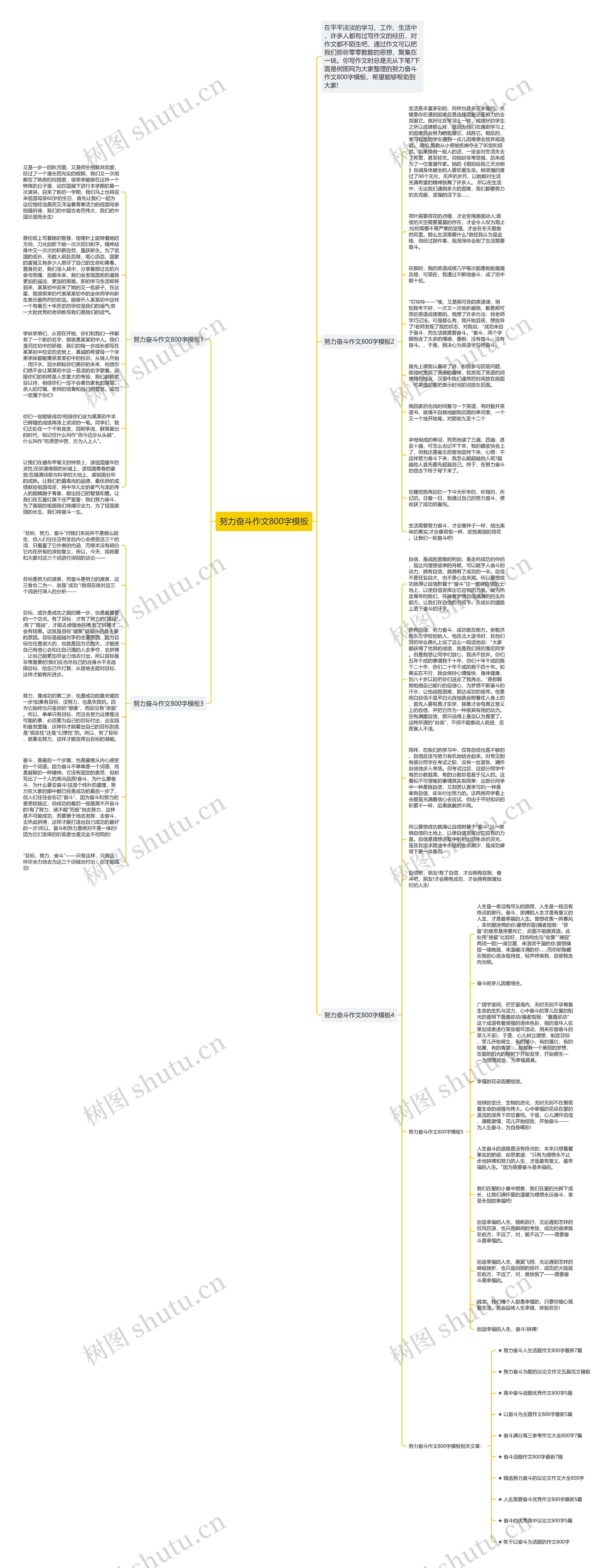 努力奋斗作文800字思维导图