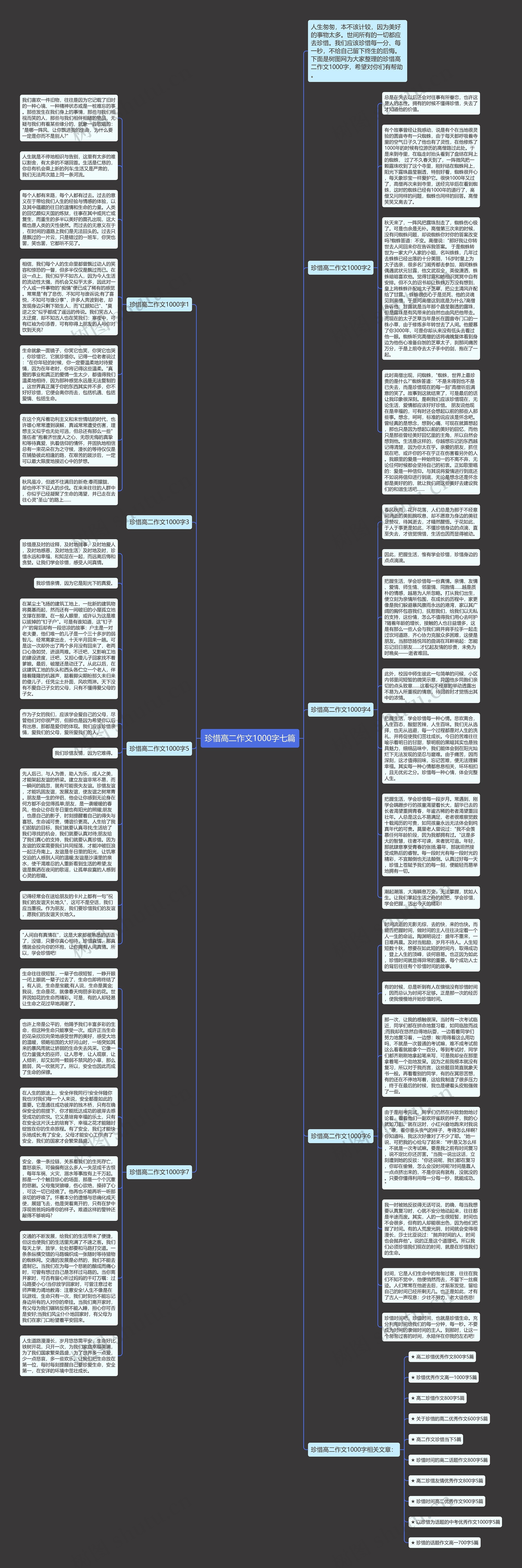 珍惜高二作文1000字七篇思维导图