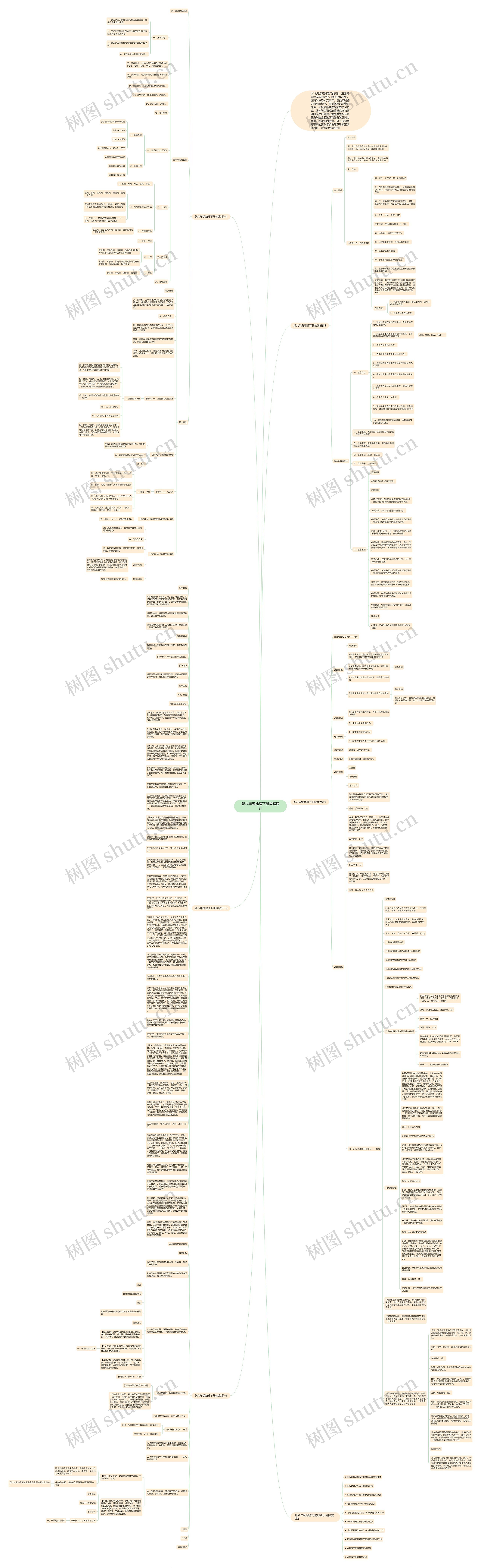 新八年级地理下册教案设计思维导图