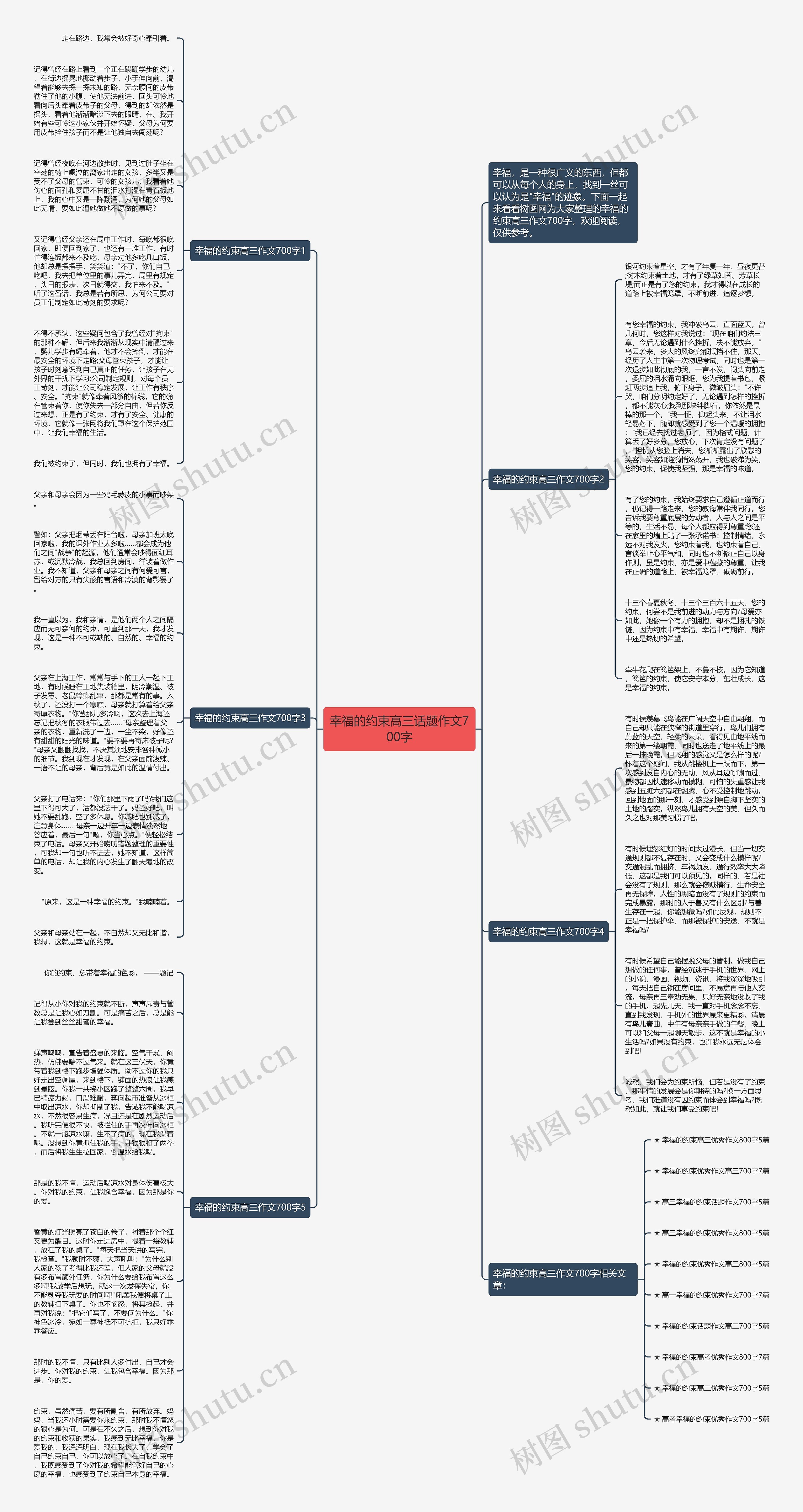 幸福的约束高三话题作文700字思维导图
