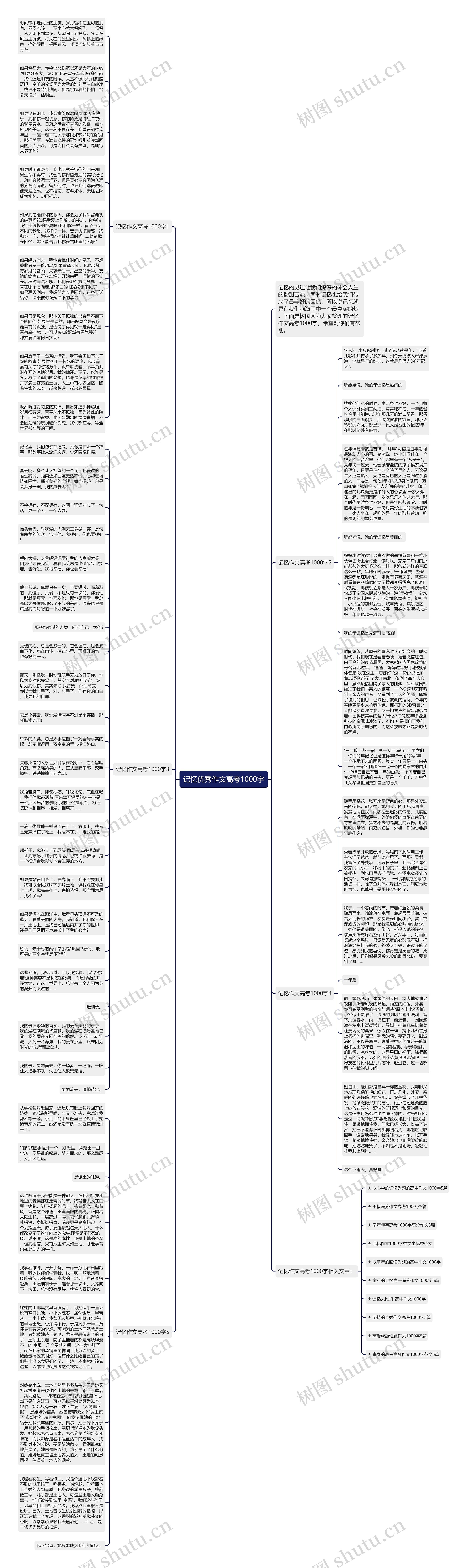 记忆优秀作文高考1000字思维导图