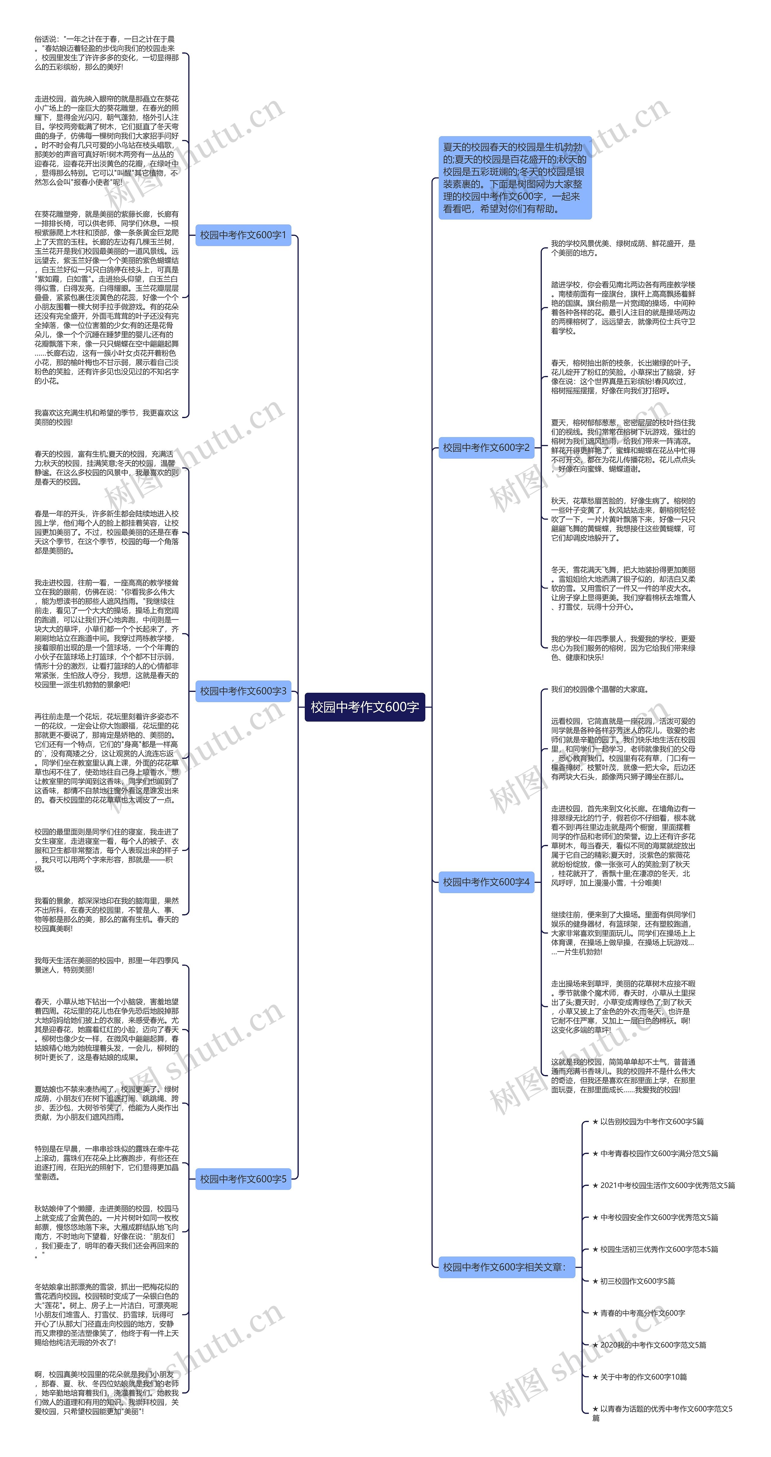 校园中考作文600字思维导图