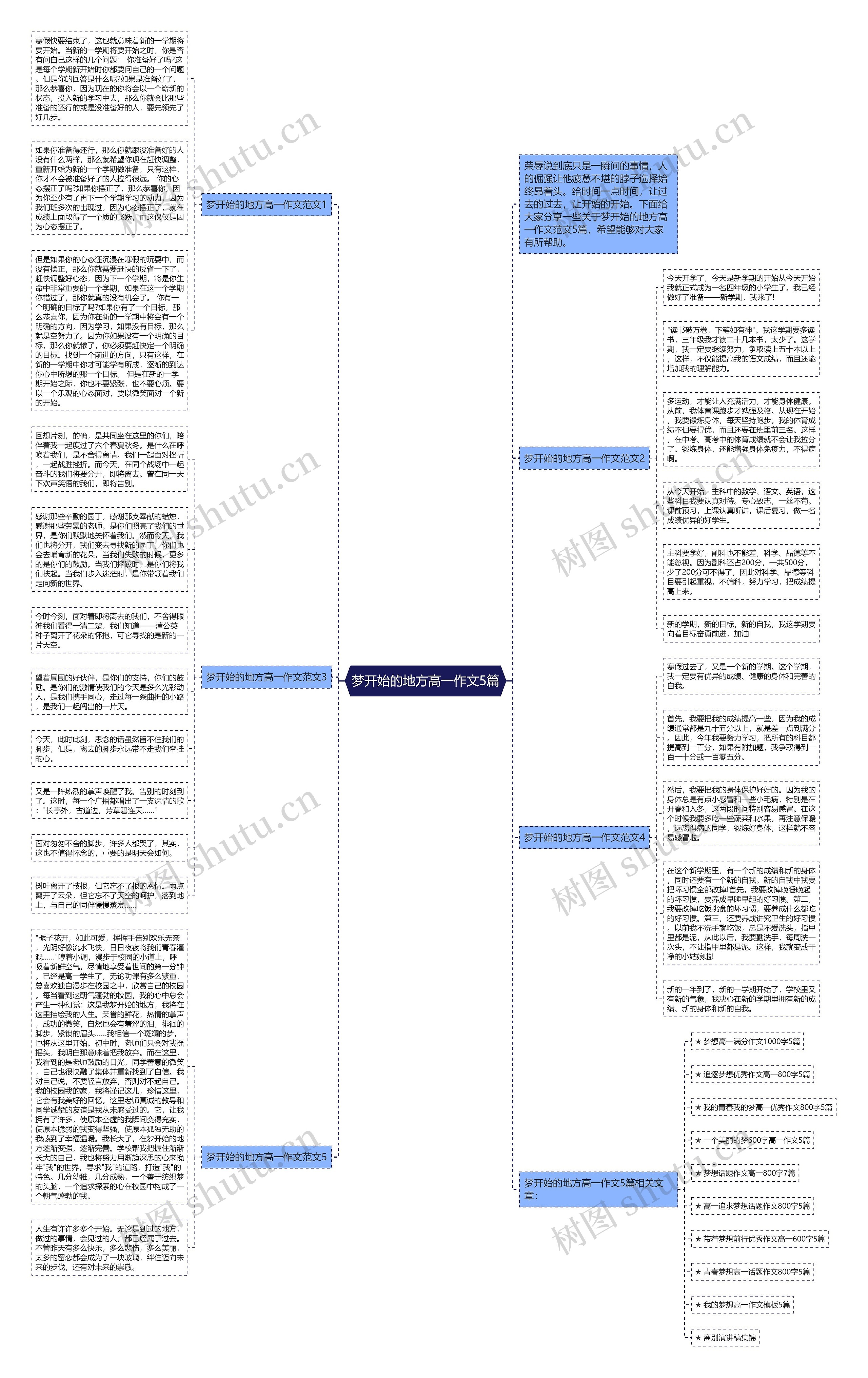 梦开始的地方高一作文5篇思维导图