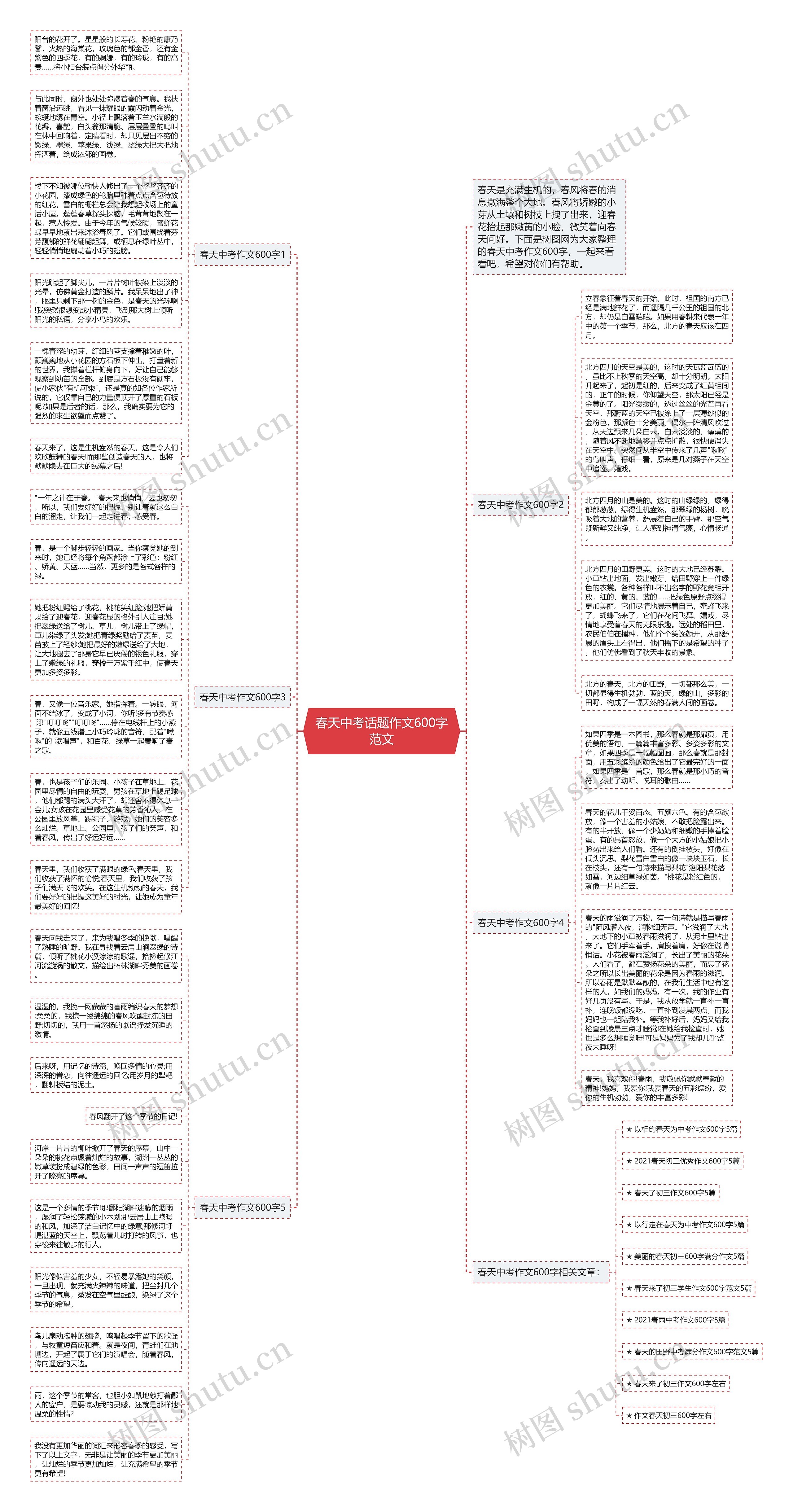 春天中考话题作文600字范文思维导图