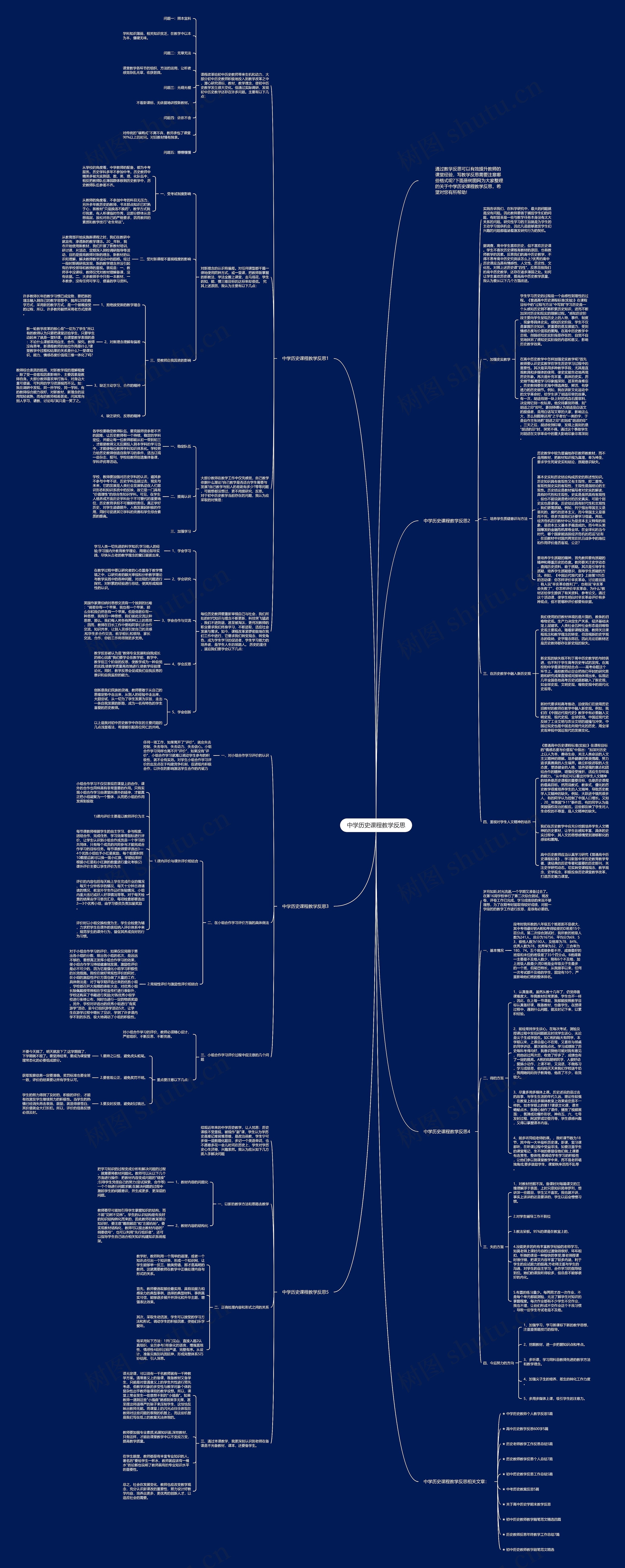 中学历史课程教学反思思维导图