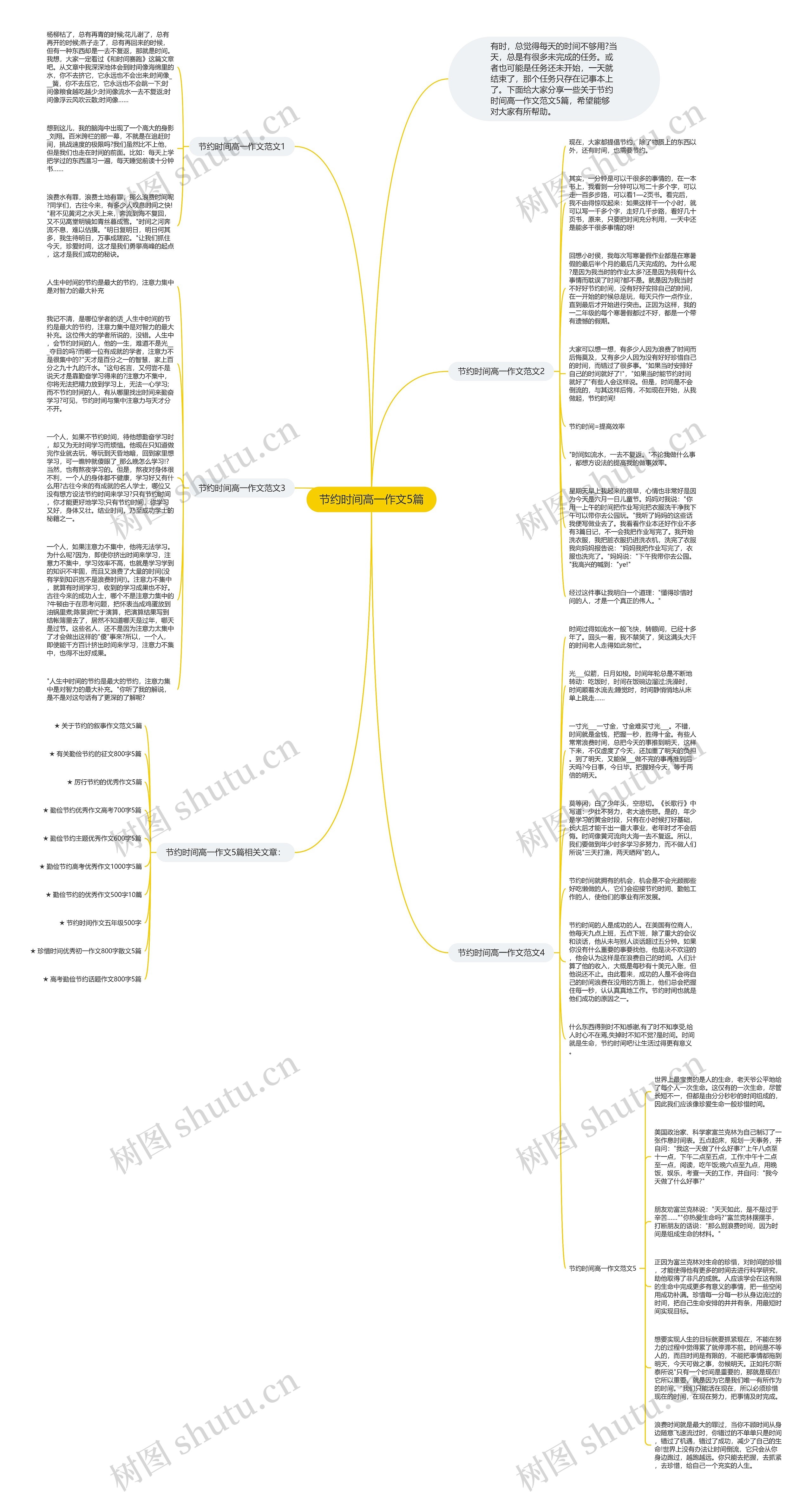 节约时间高一作文5篇思维导图
