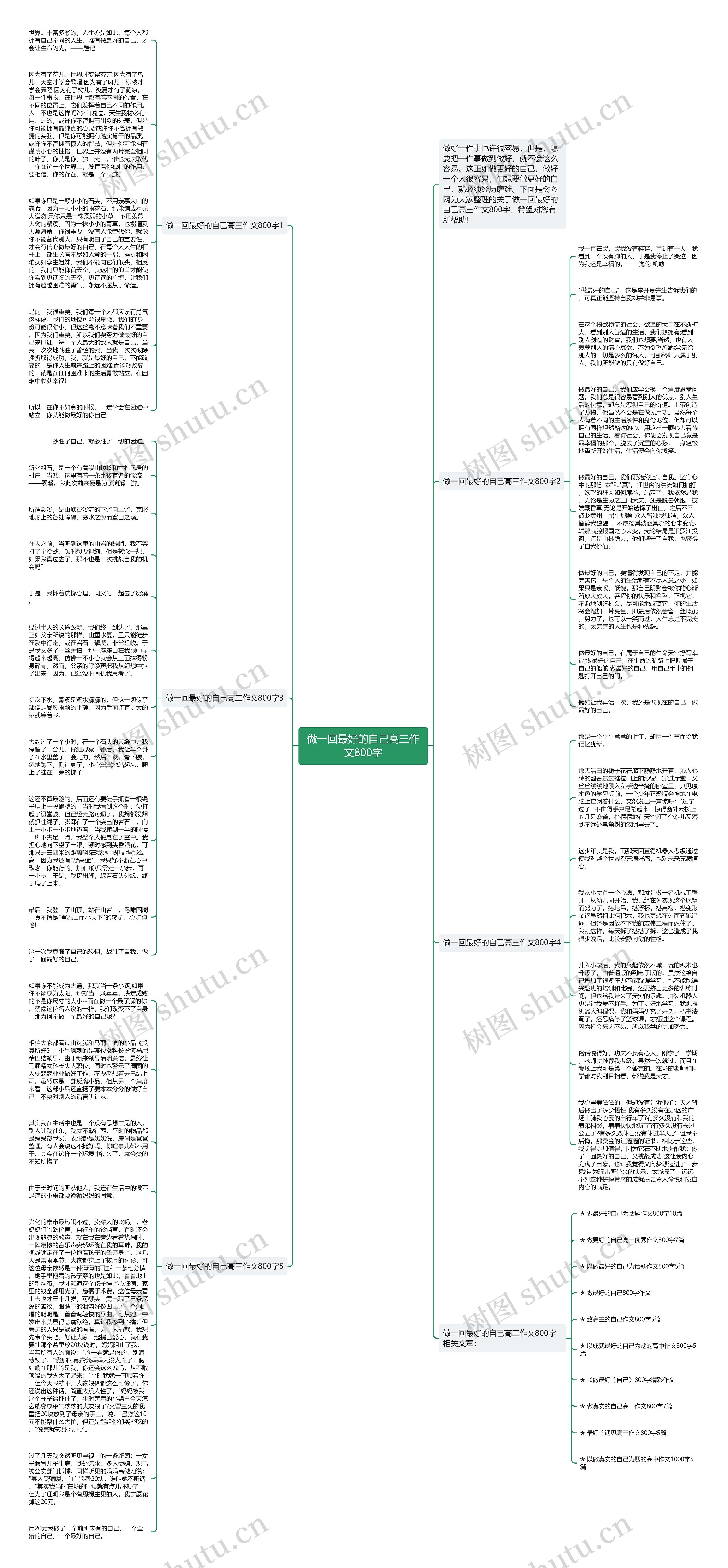 做一回最好的自己高三作文800字思维导图
