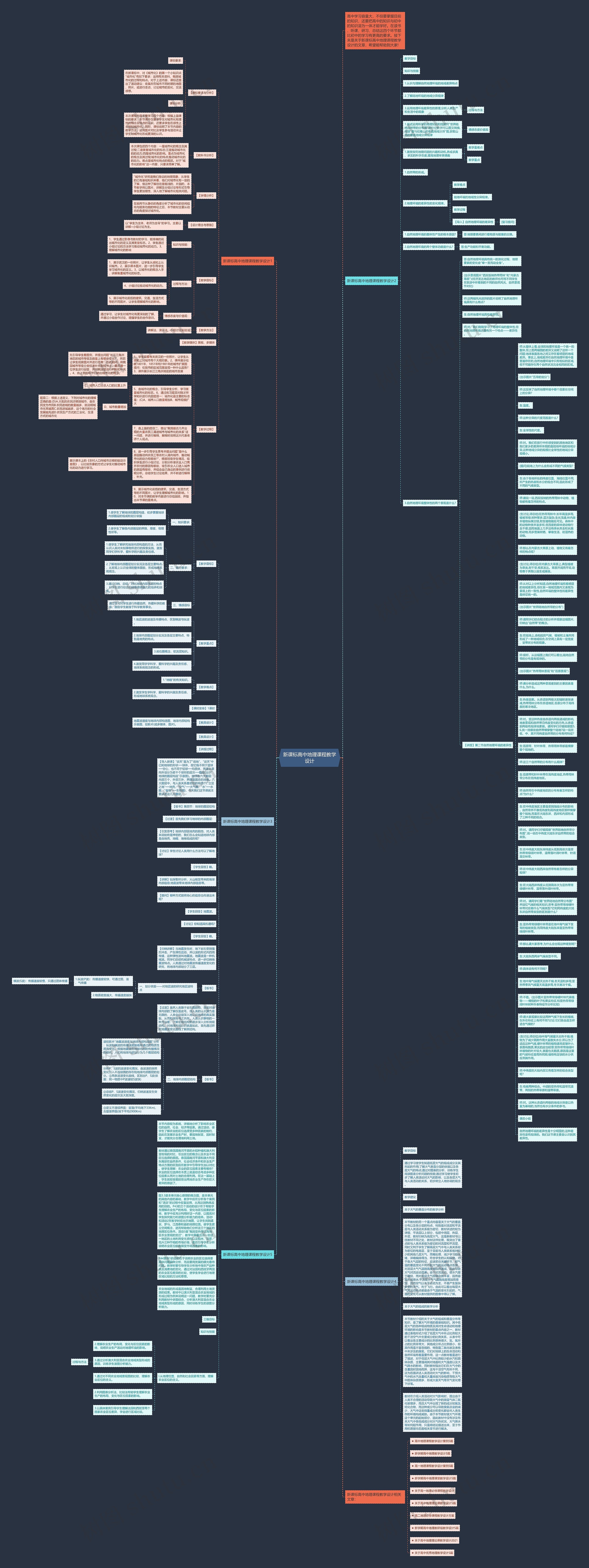 新课标高中地理课程教学设计思维导图