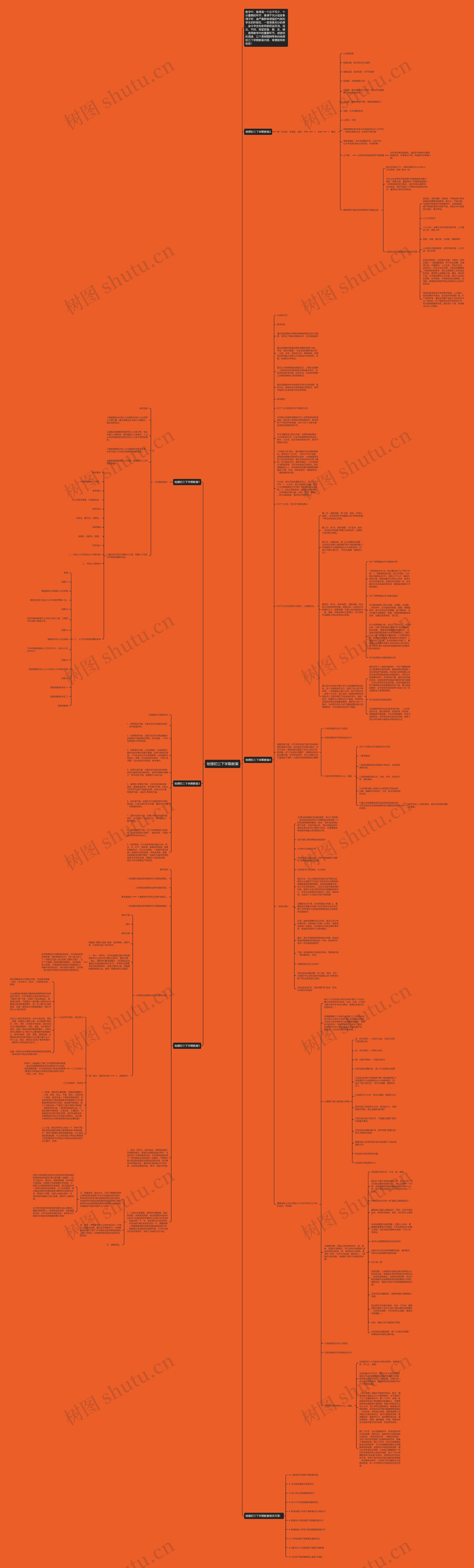 地理初三下学期教案思维导图