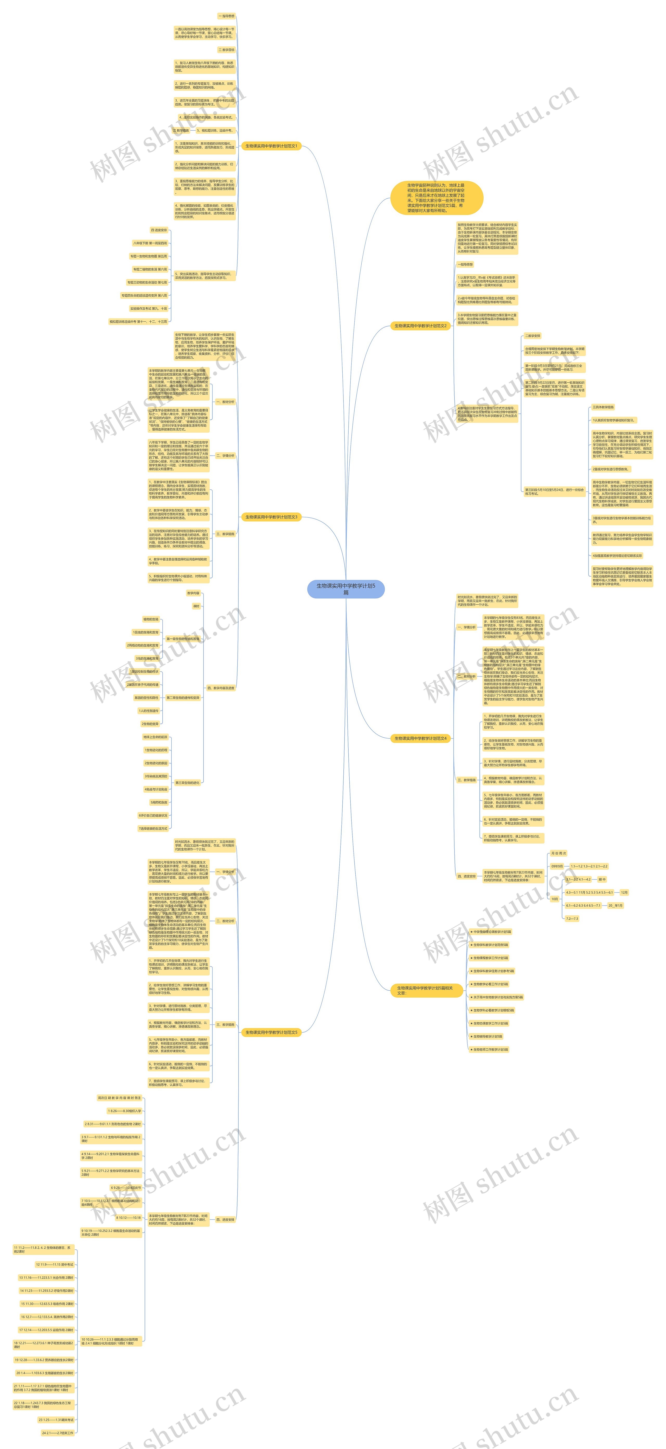 生物课实用中学教学计划5篇思维导图