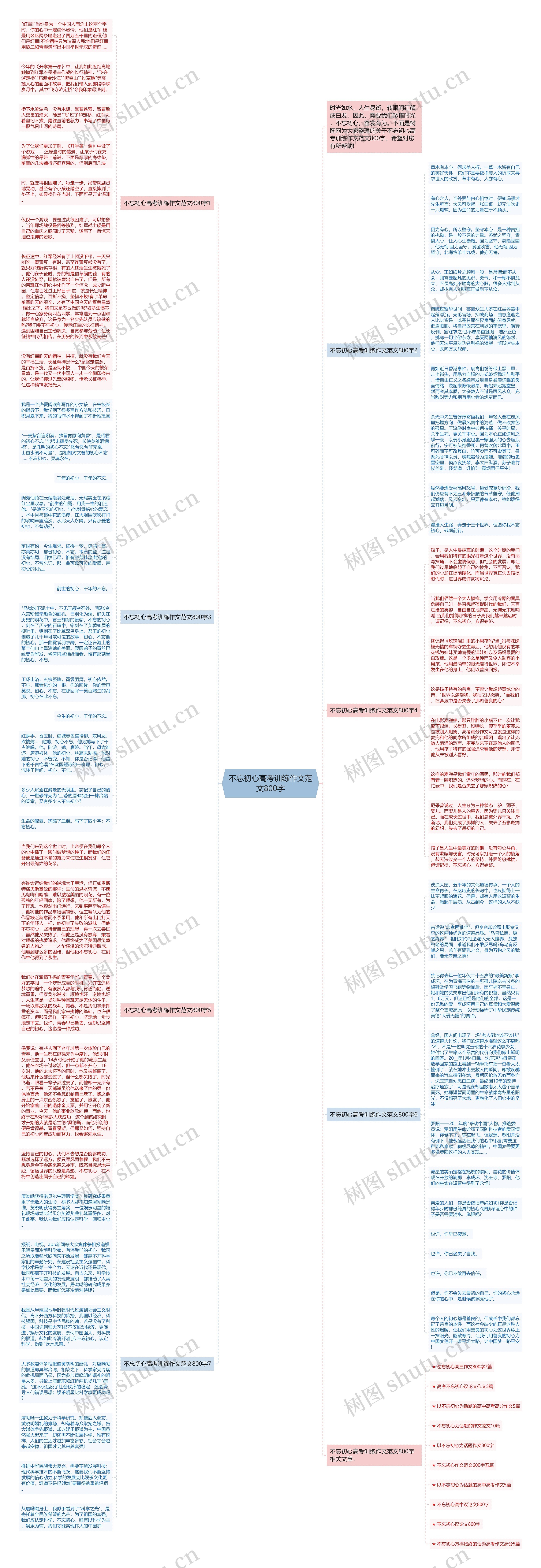 不忘初心高考训练作文范文800字思维导图