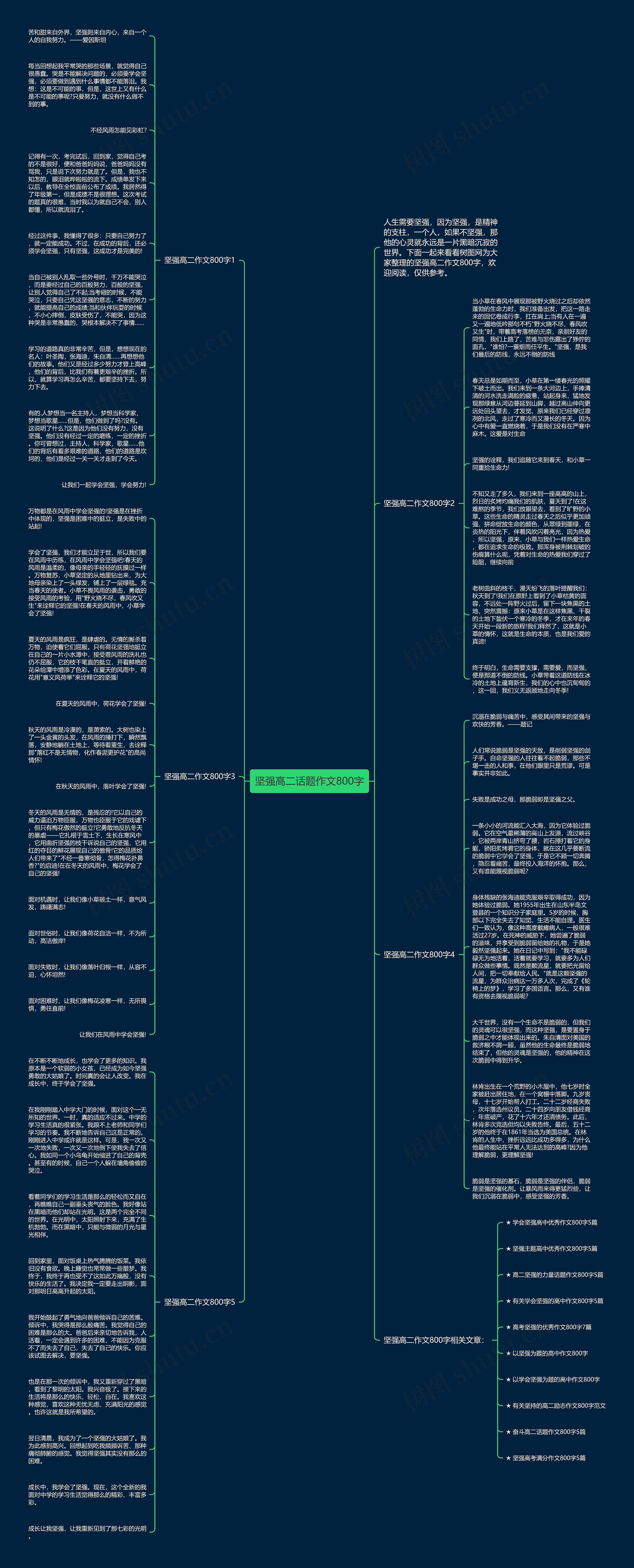 坚强高二话题作文800字思维导图