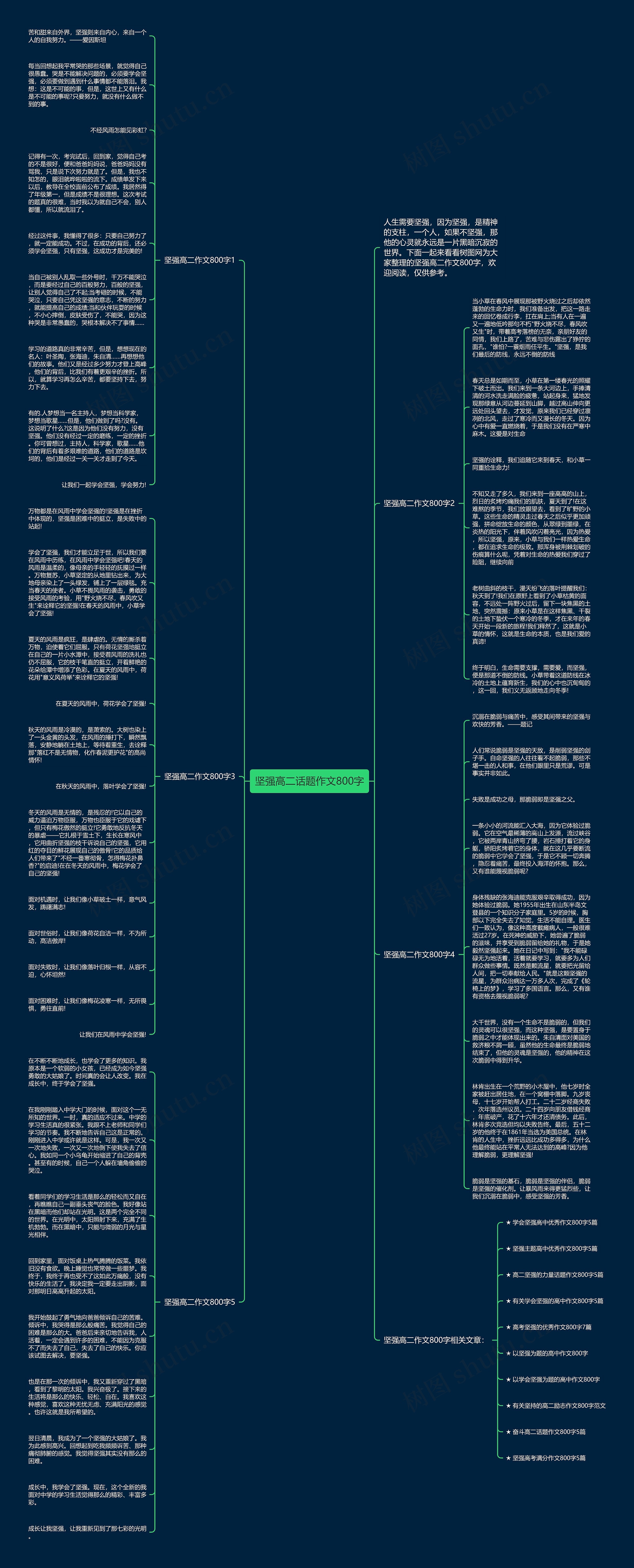 坚强高二话题作文800字思维导图高清图 坚强高二话题作文800字思维导图