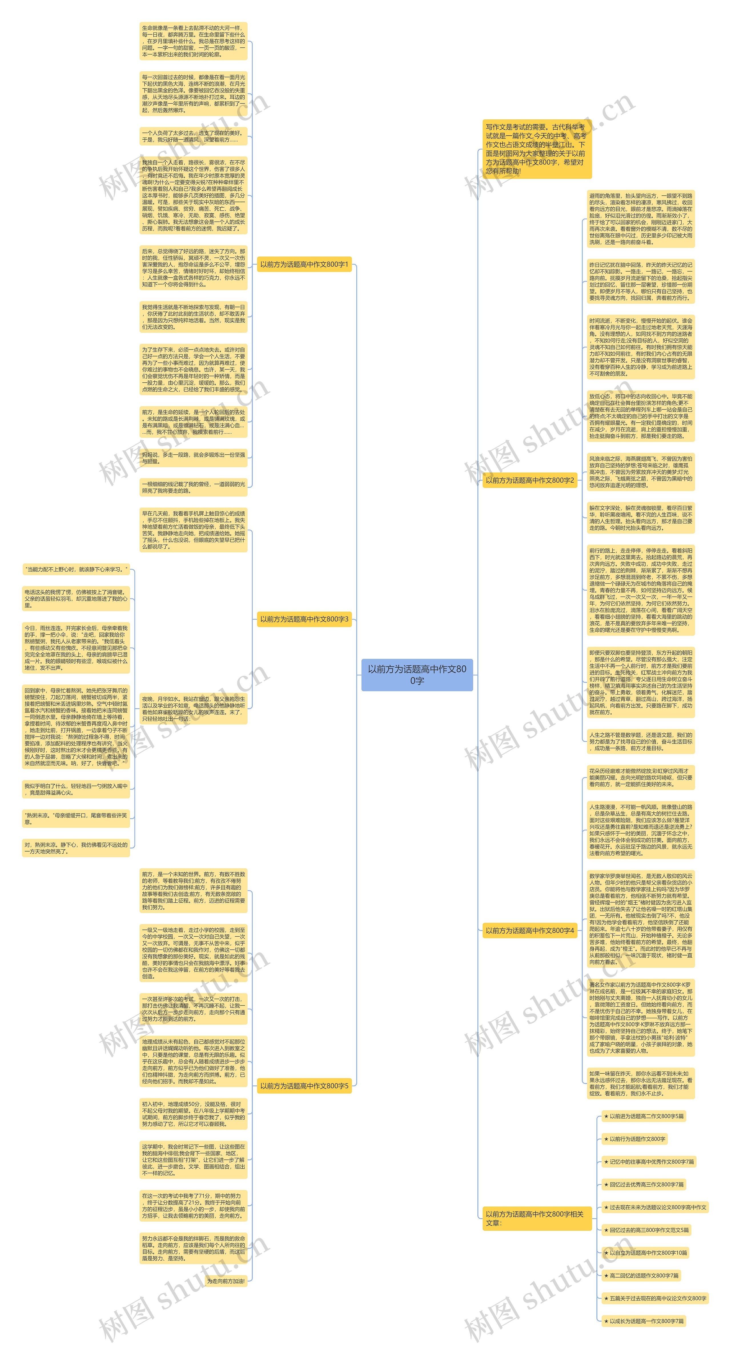 以前方为话题高中作文800字思维导图