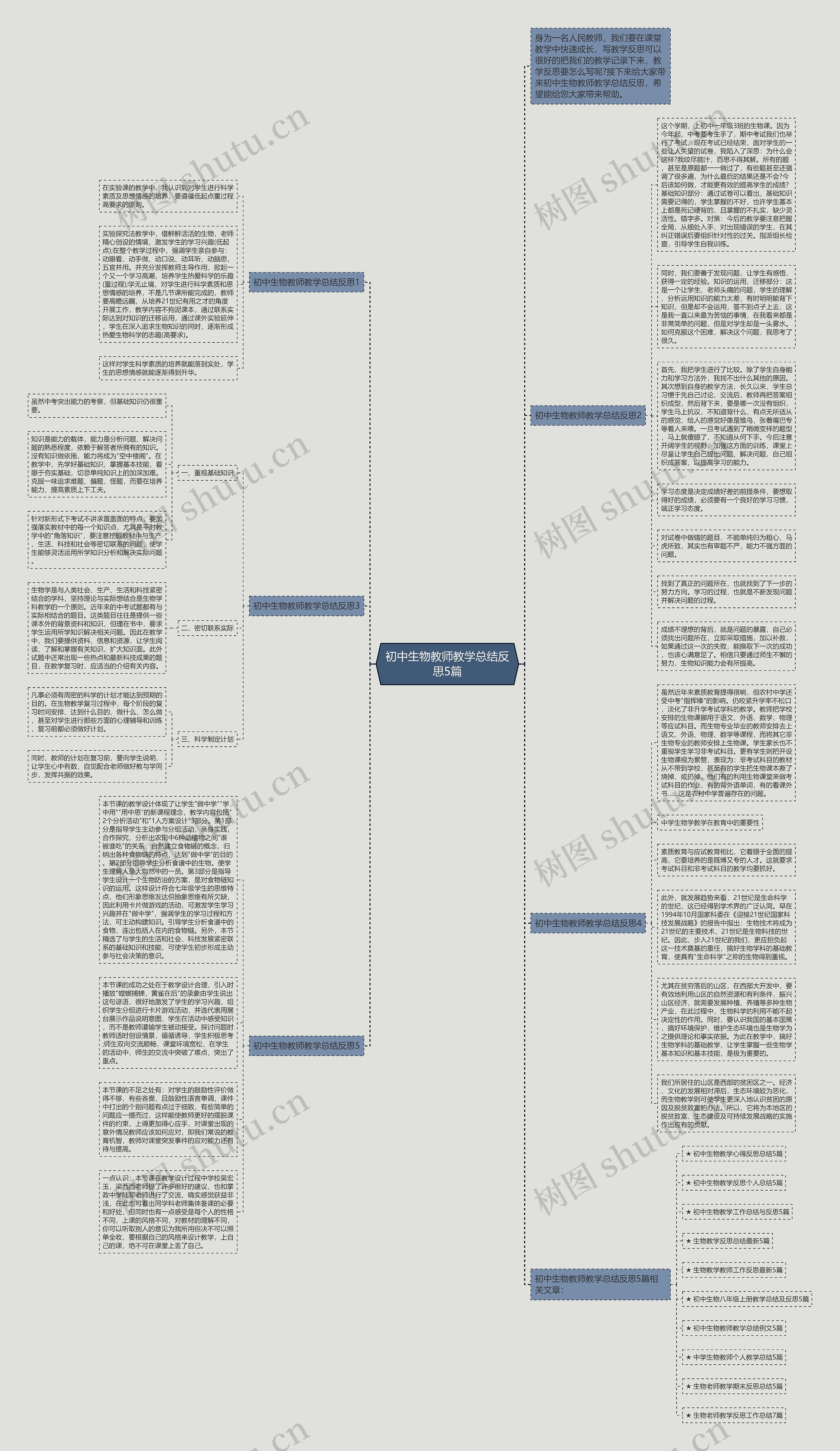 初中生物教师教学总结反思5篇思维导图