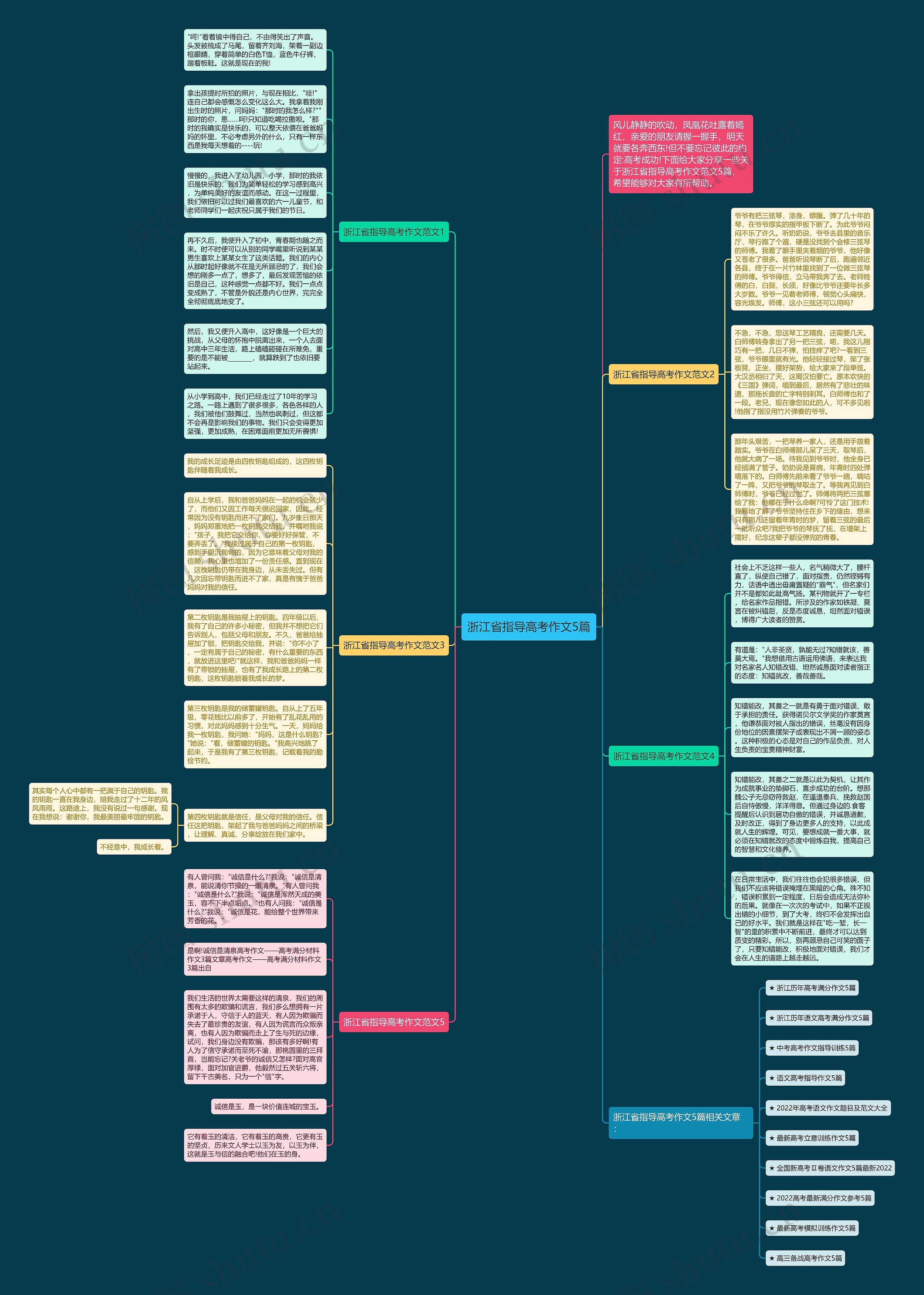 浙江省指导高考作文5篇思维导图