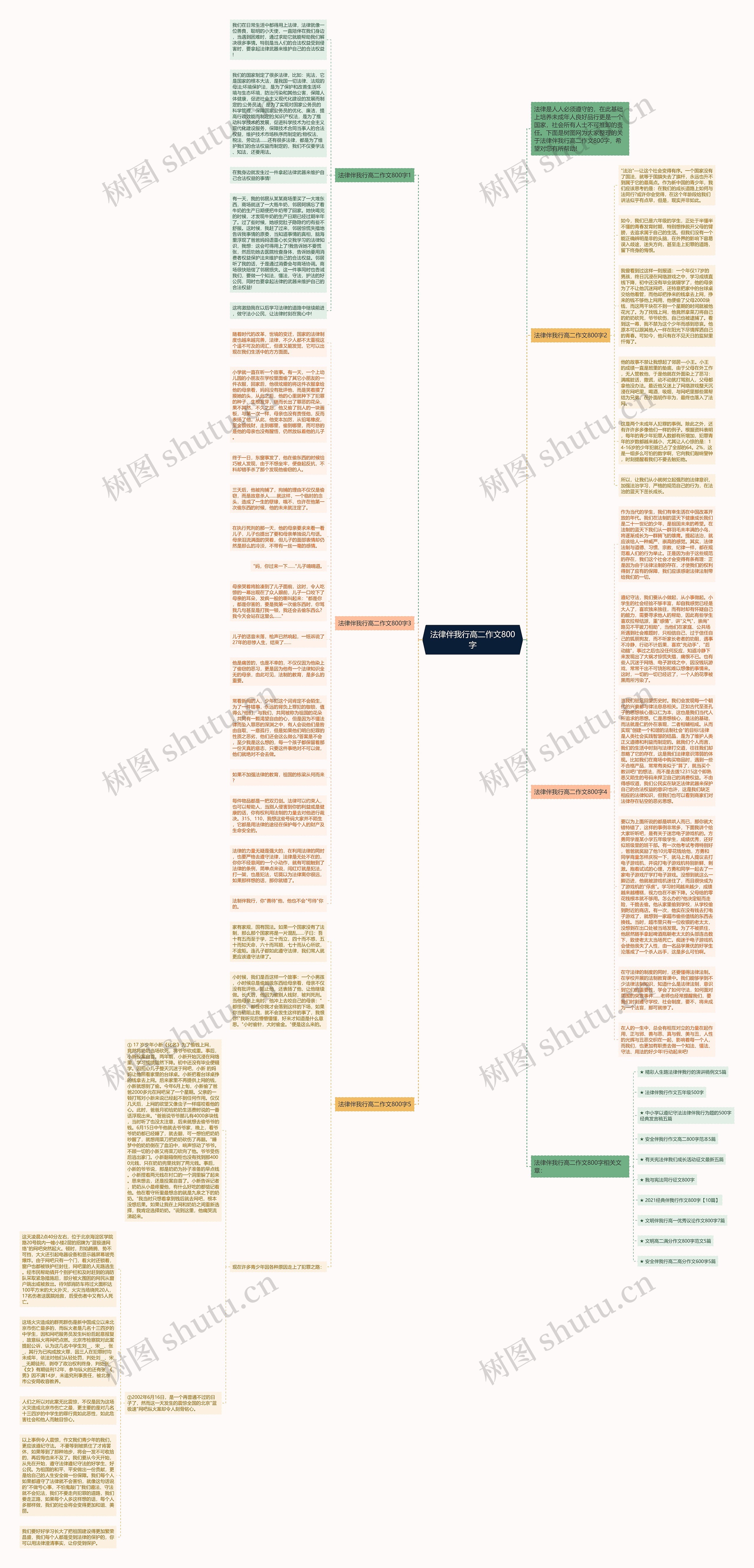 法律伴我行高二作文800字思维导图