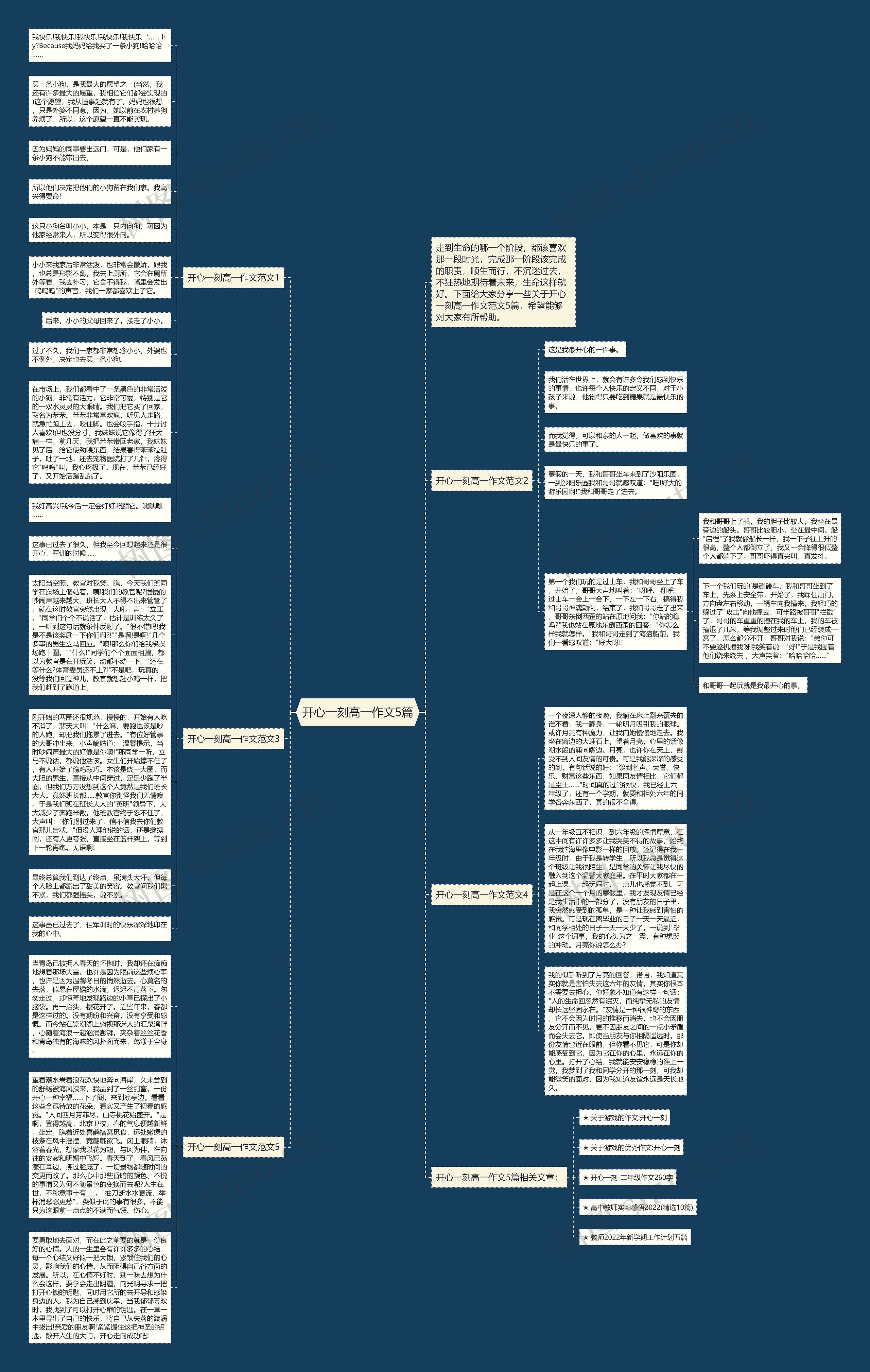 开心一刻高一作文5篇思维导图