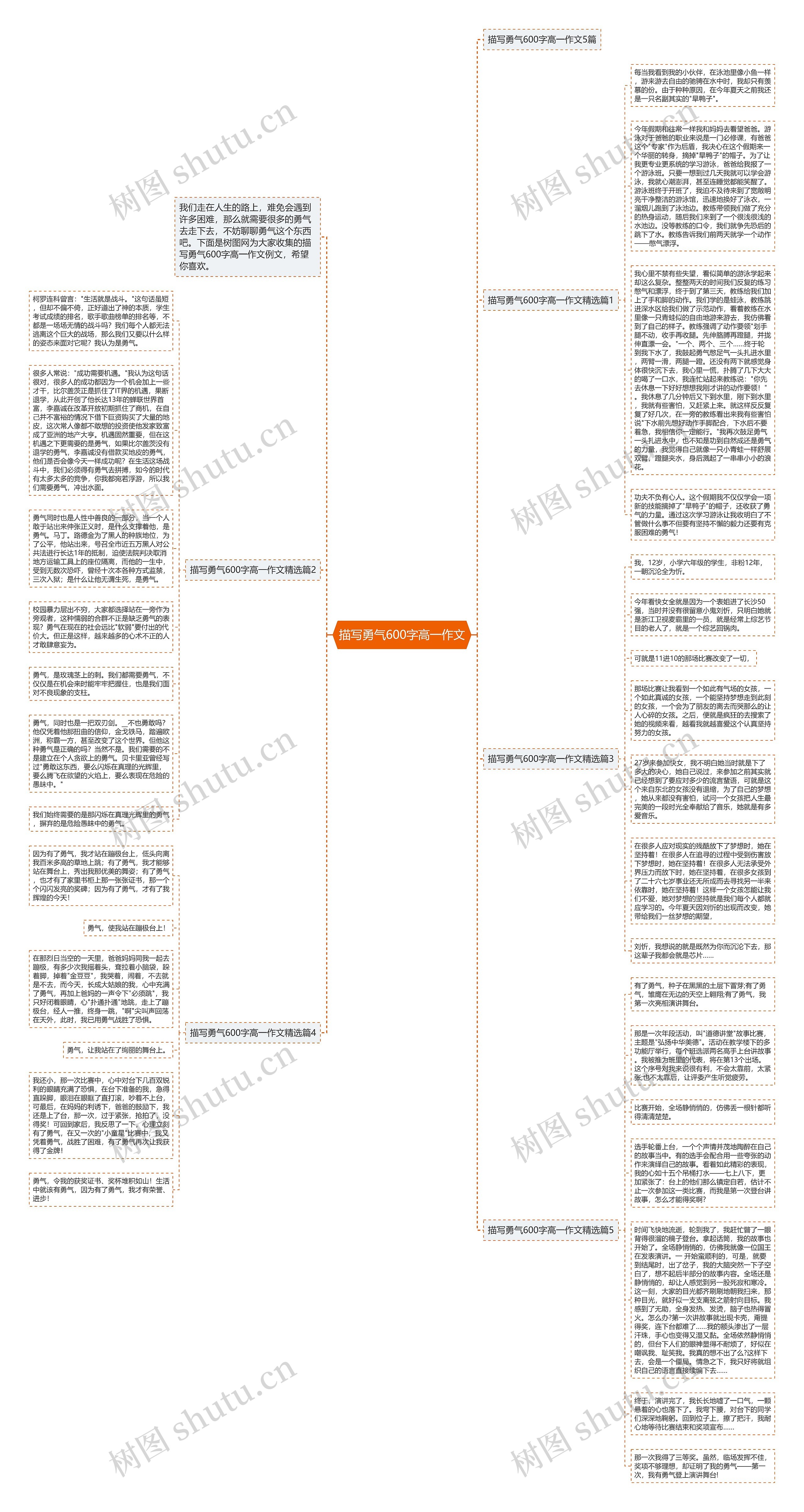描写勇气600字高一作文思维导图