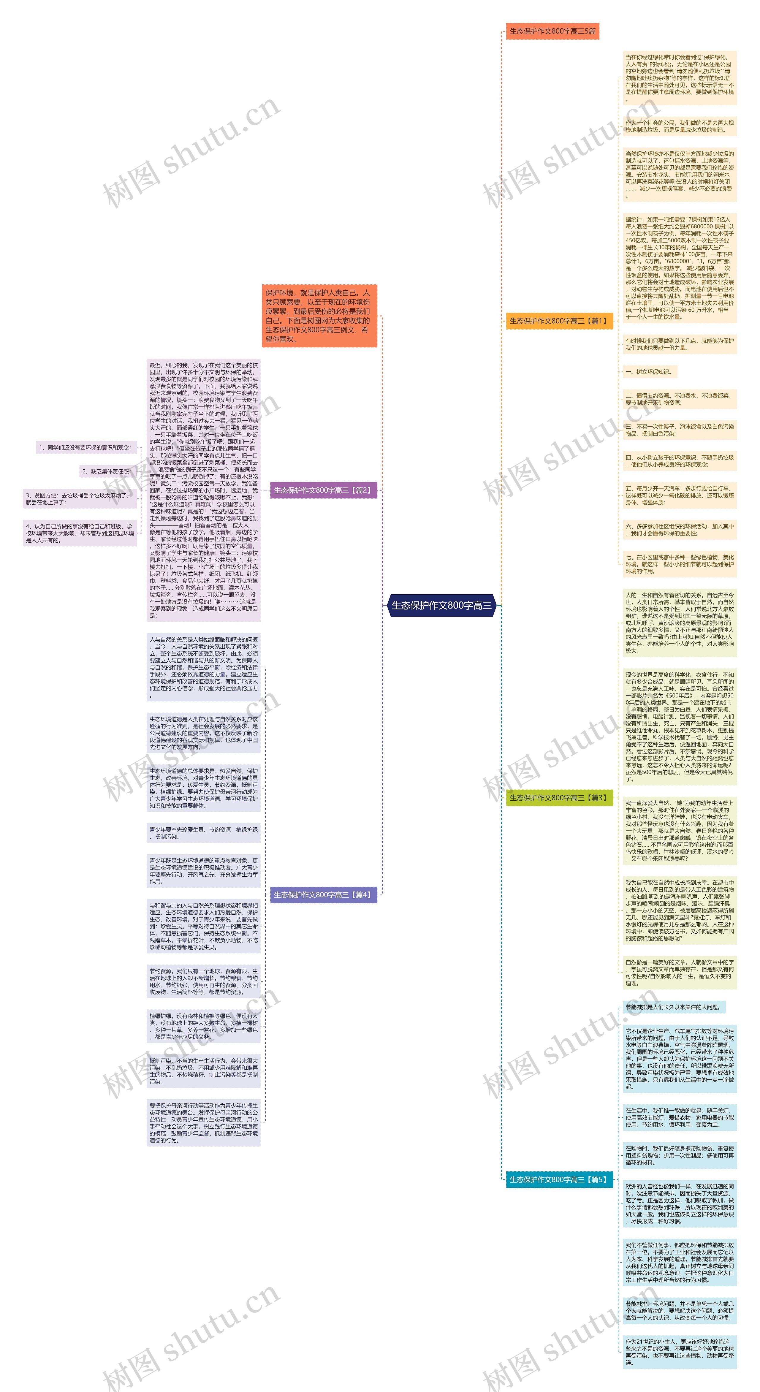 生态保护作文800字高三思维导图