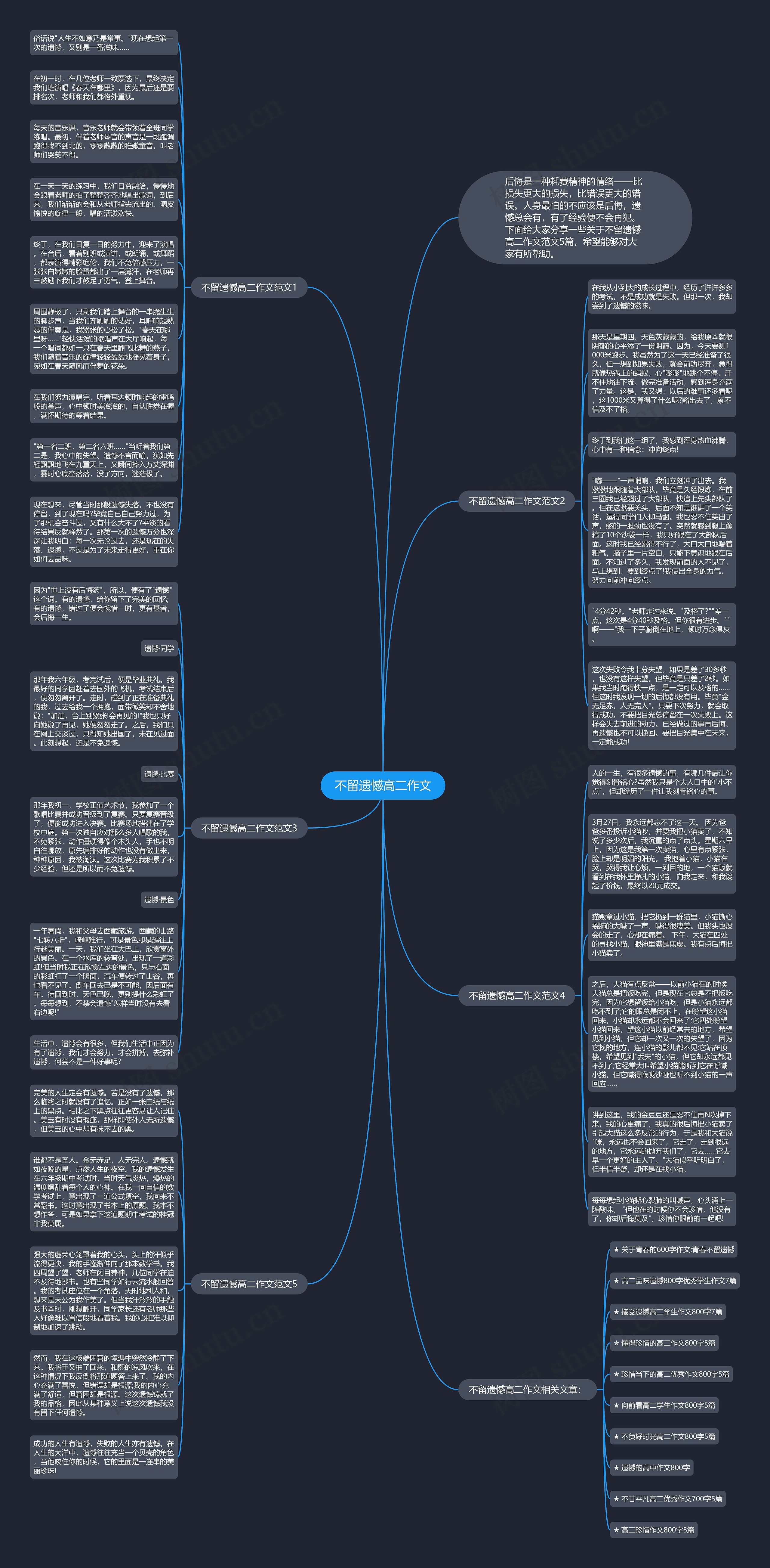 不留遗憾高二作文思维导图