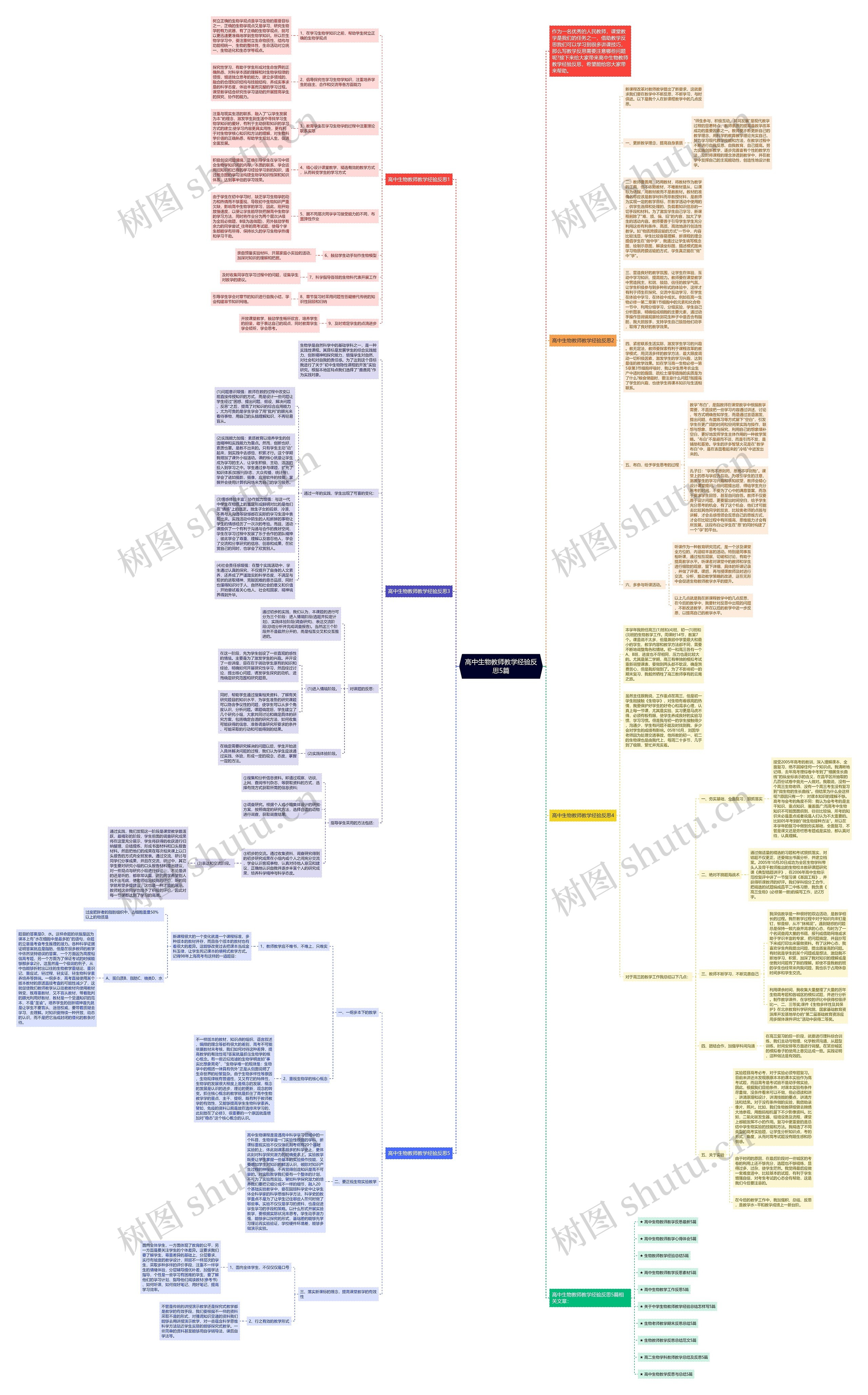 高中生物教师教学经验反思5篇思维导图