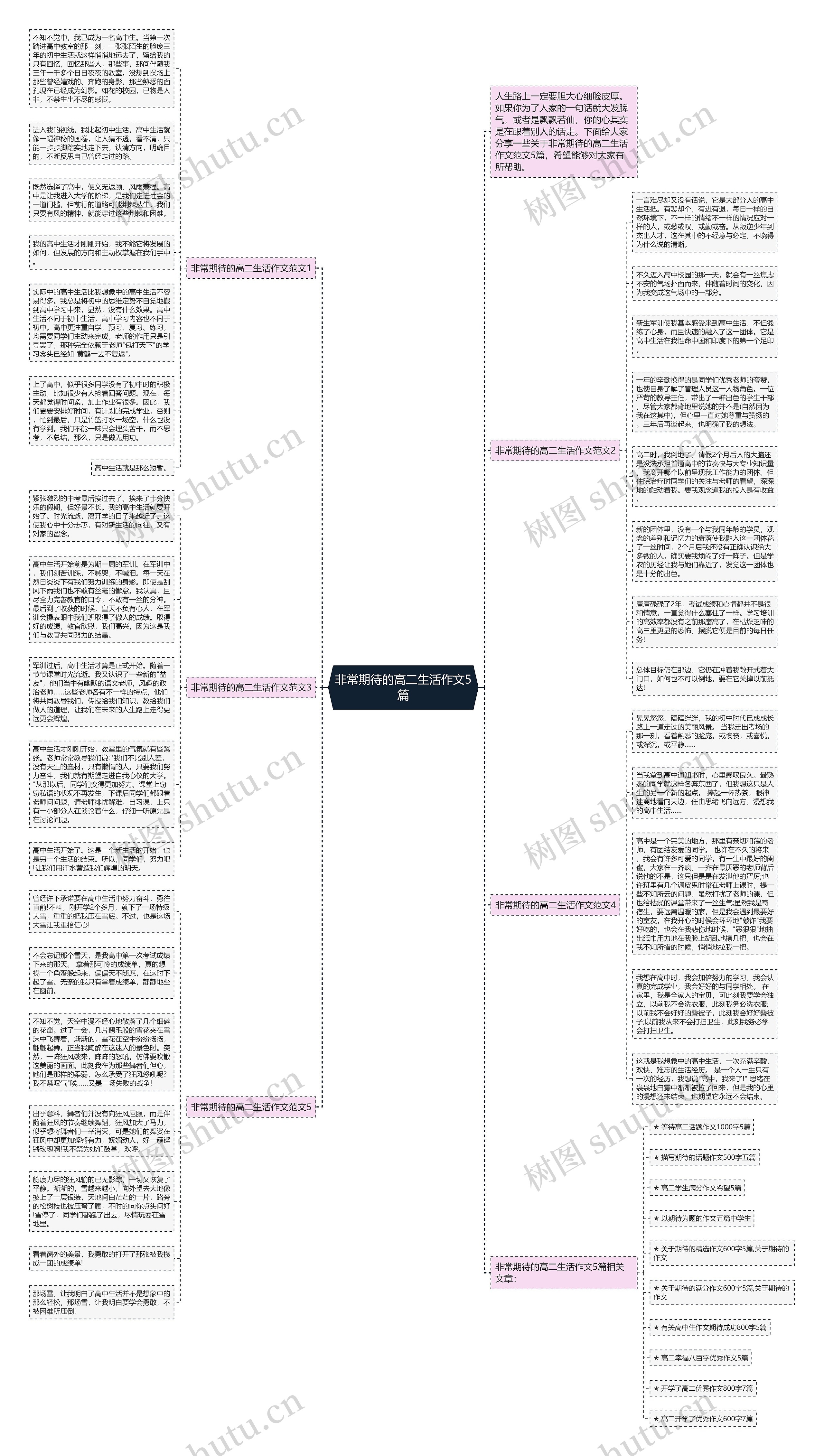 非常期待的高二生活作文5篇思维导图