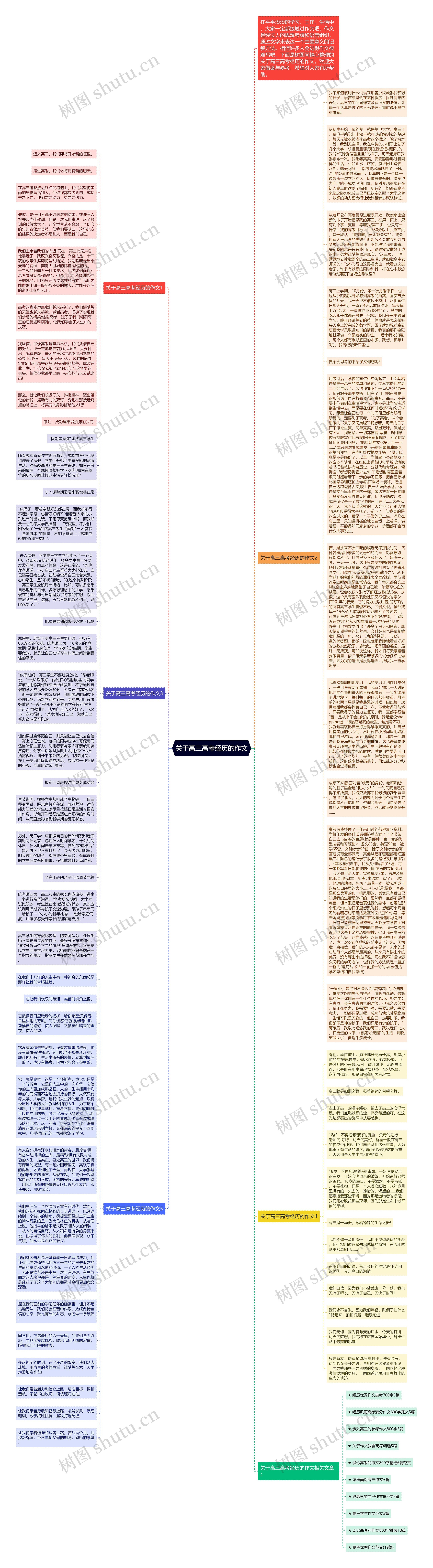 关于高三高考经历的作文思维导图