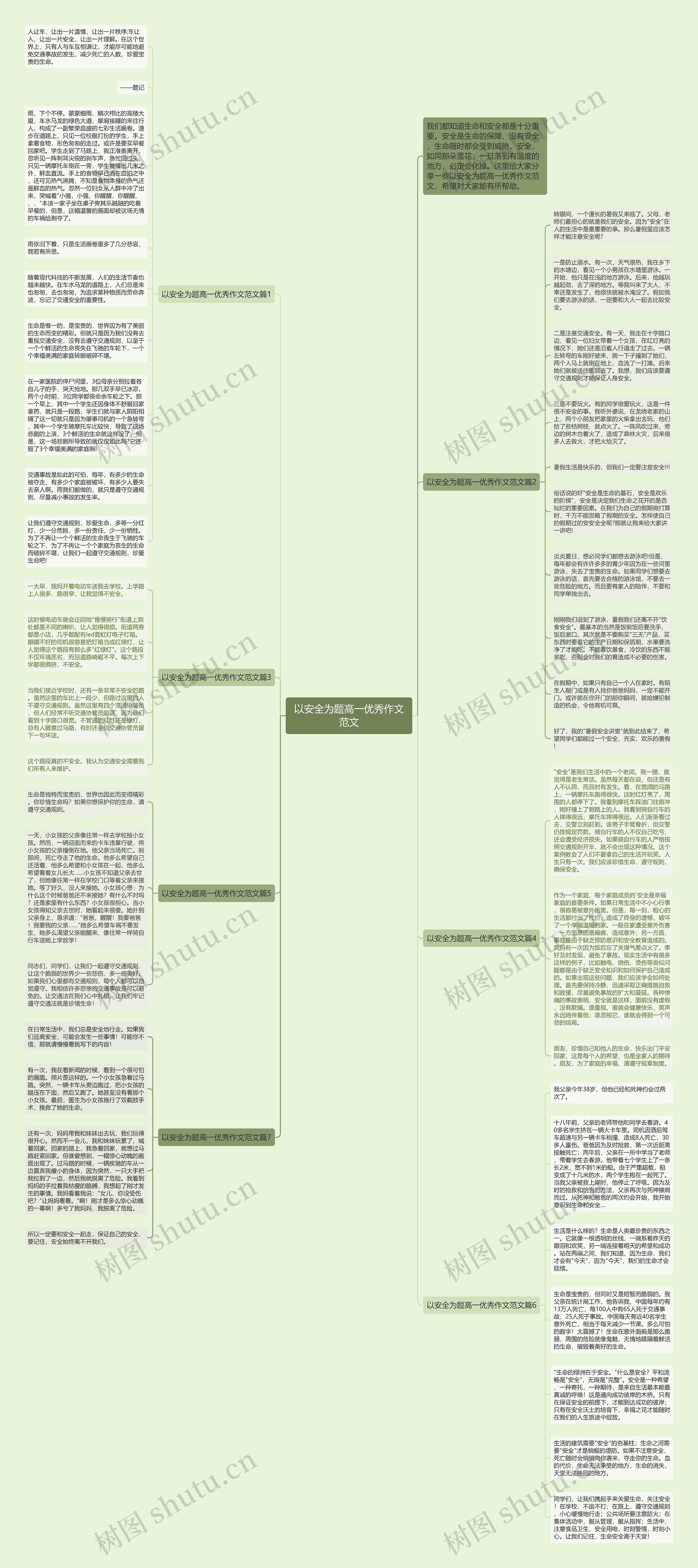 以安全为题高一优秀作文范文思维导图