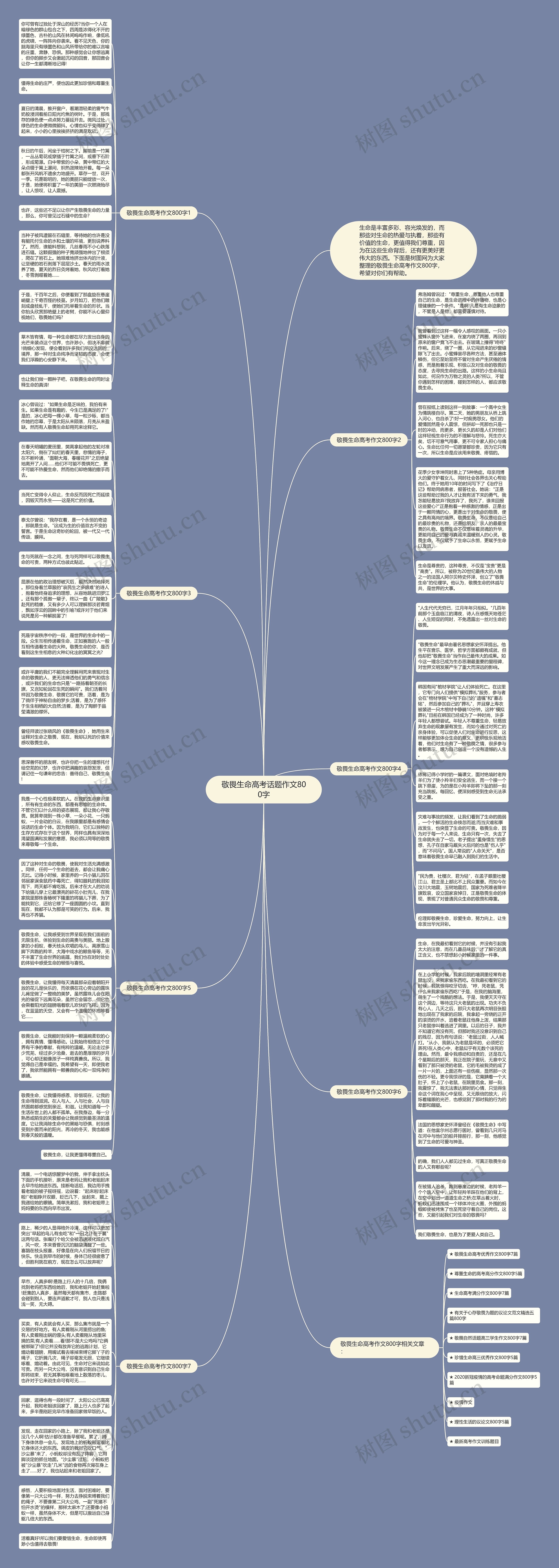 敬畏生命高考话题作文800字思维导图