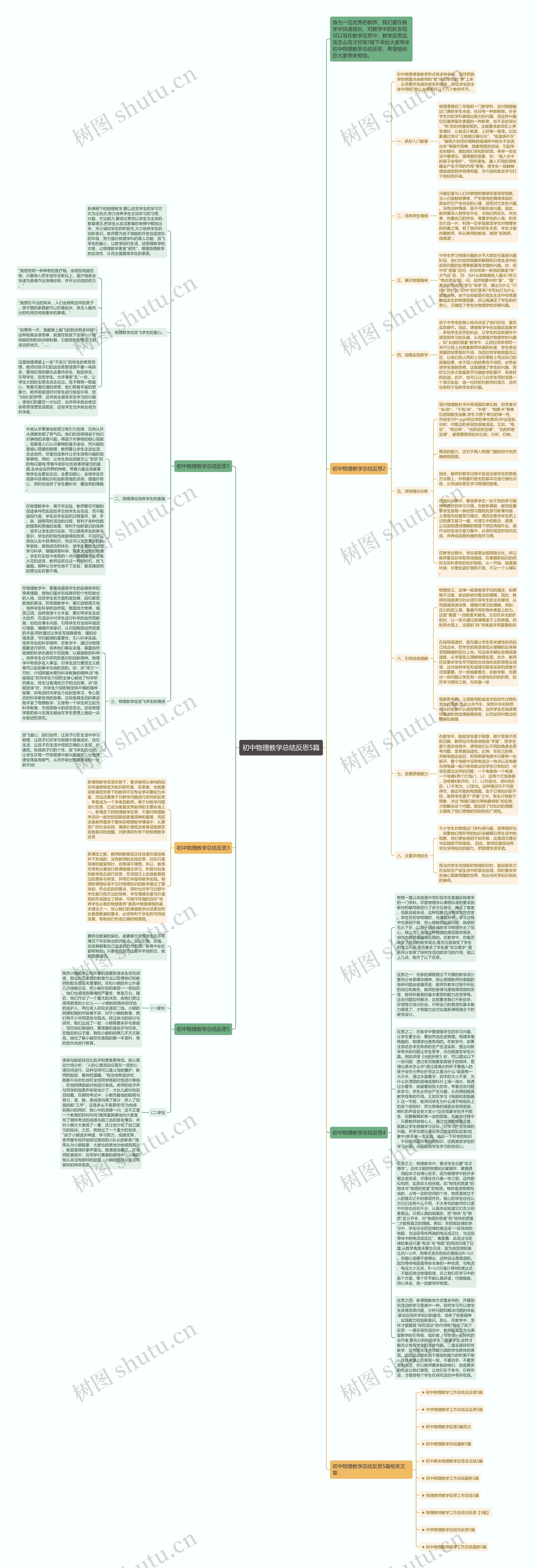 初中物理教学总结反思5篇思维导图