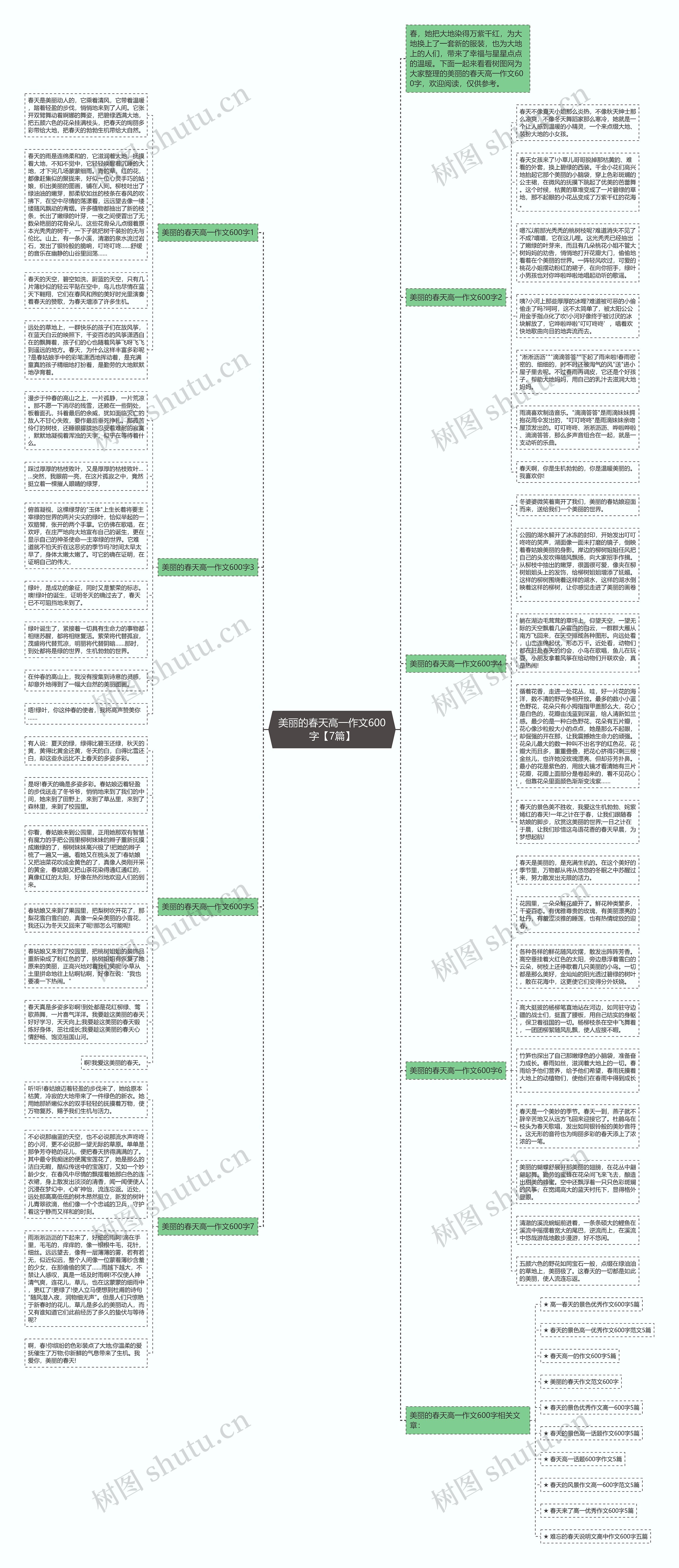 美丽的春天高一作文600字【7篇】思维导图