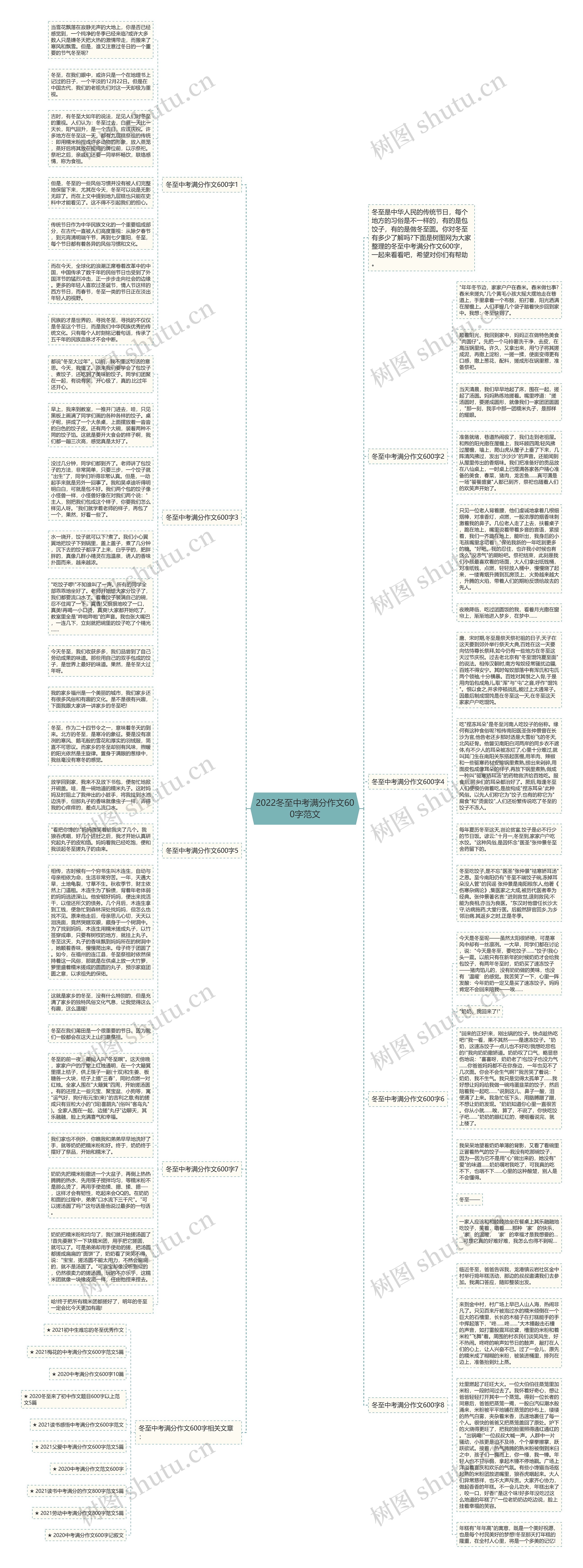 2022冬至中考满分作文600字范文思维导图