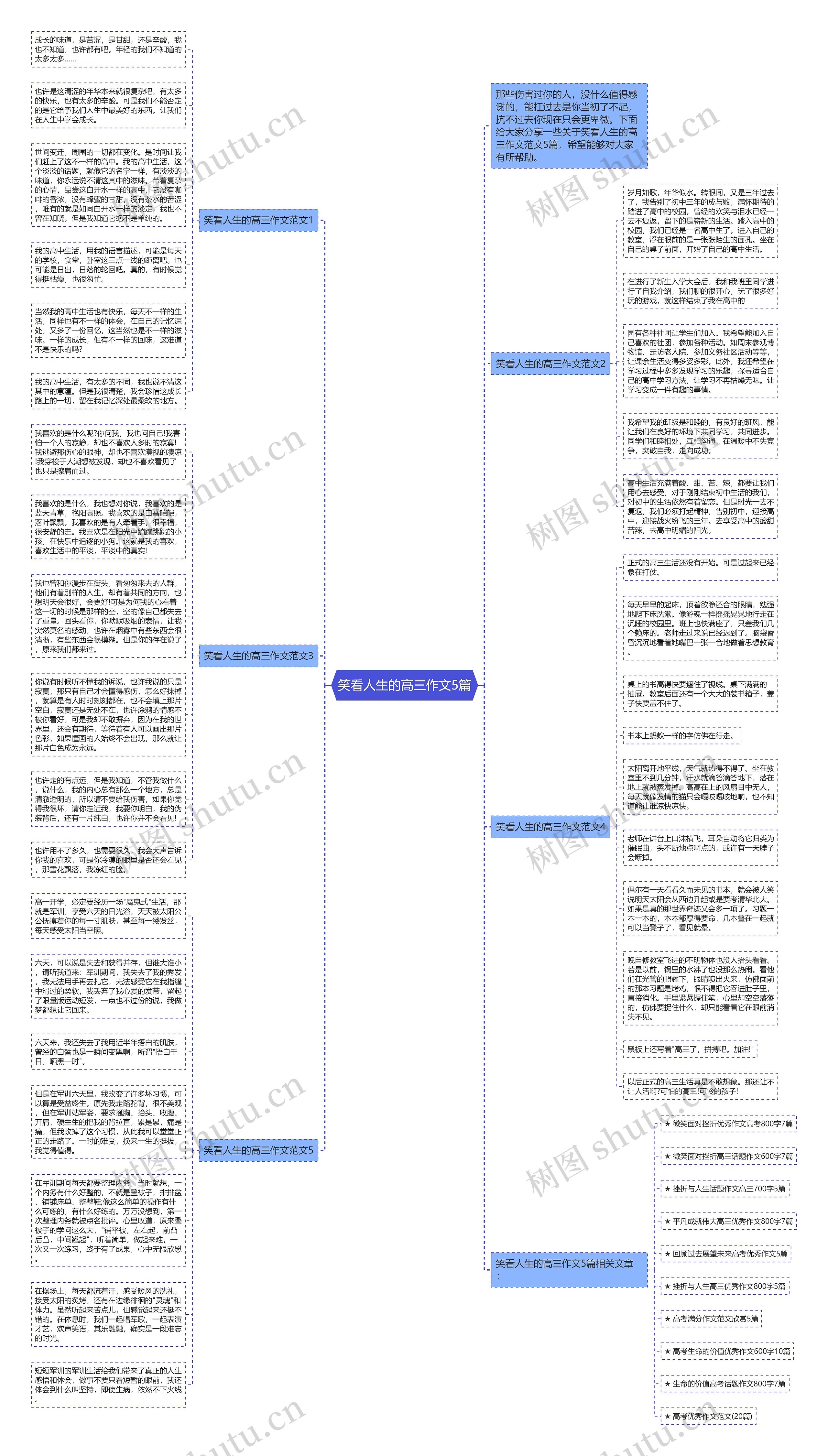笑看人生的高三作文5篇思维导图