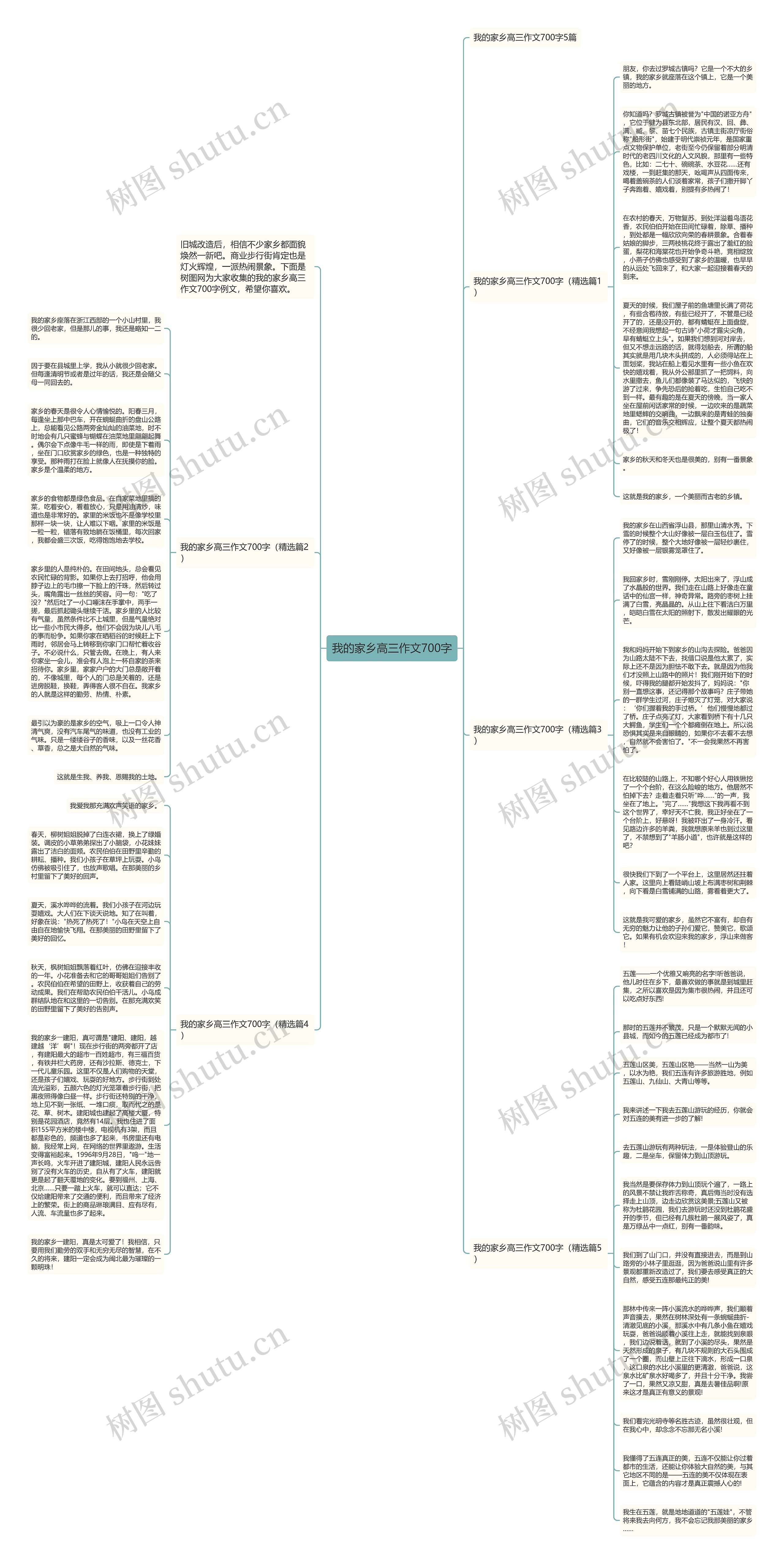 我的家乡高三作文700字思维导图