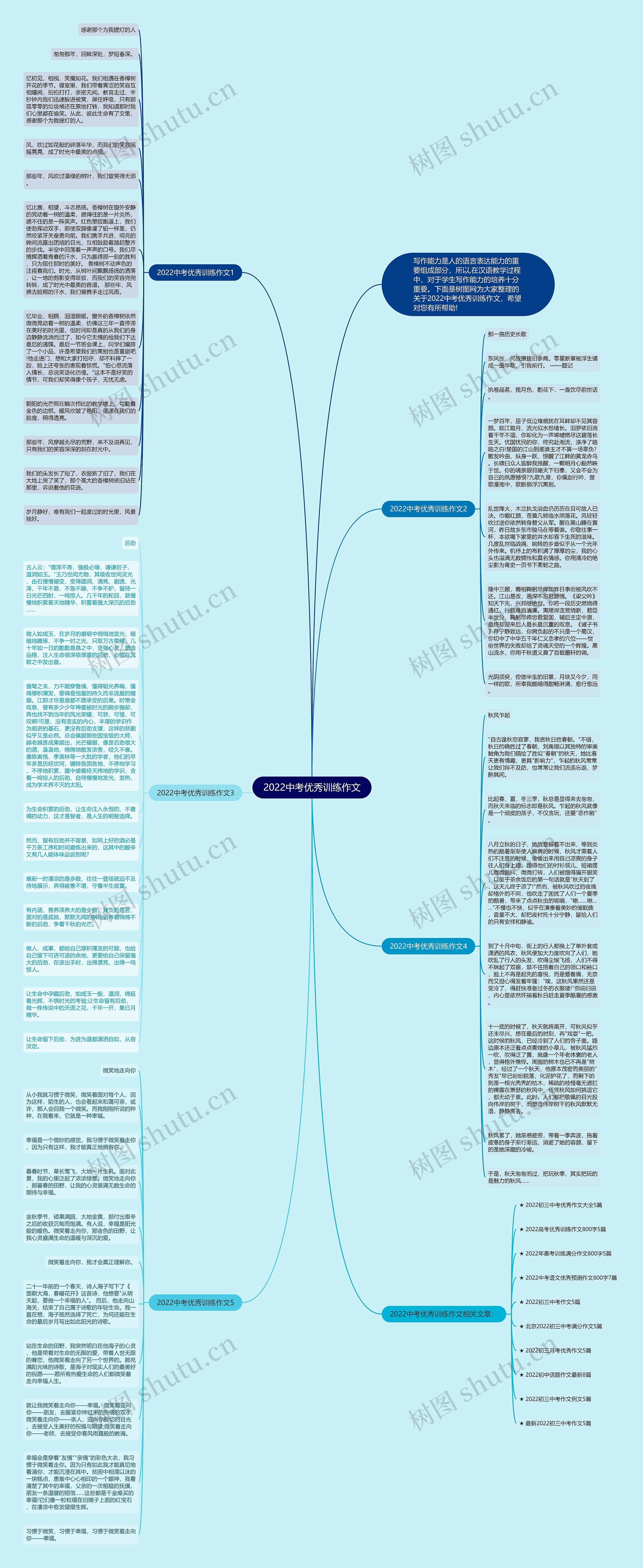 2022中考优秀训练作文思维导图高清图 2022中考优秀训练作文思维导图