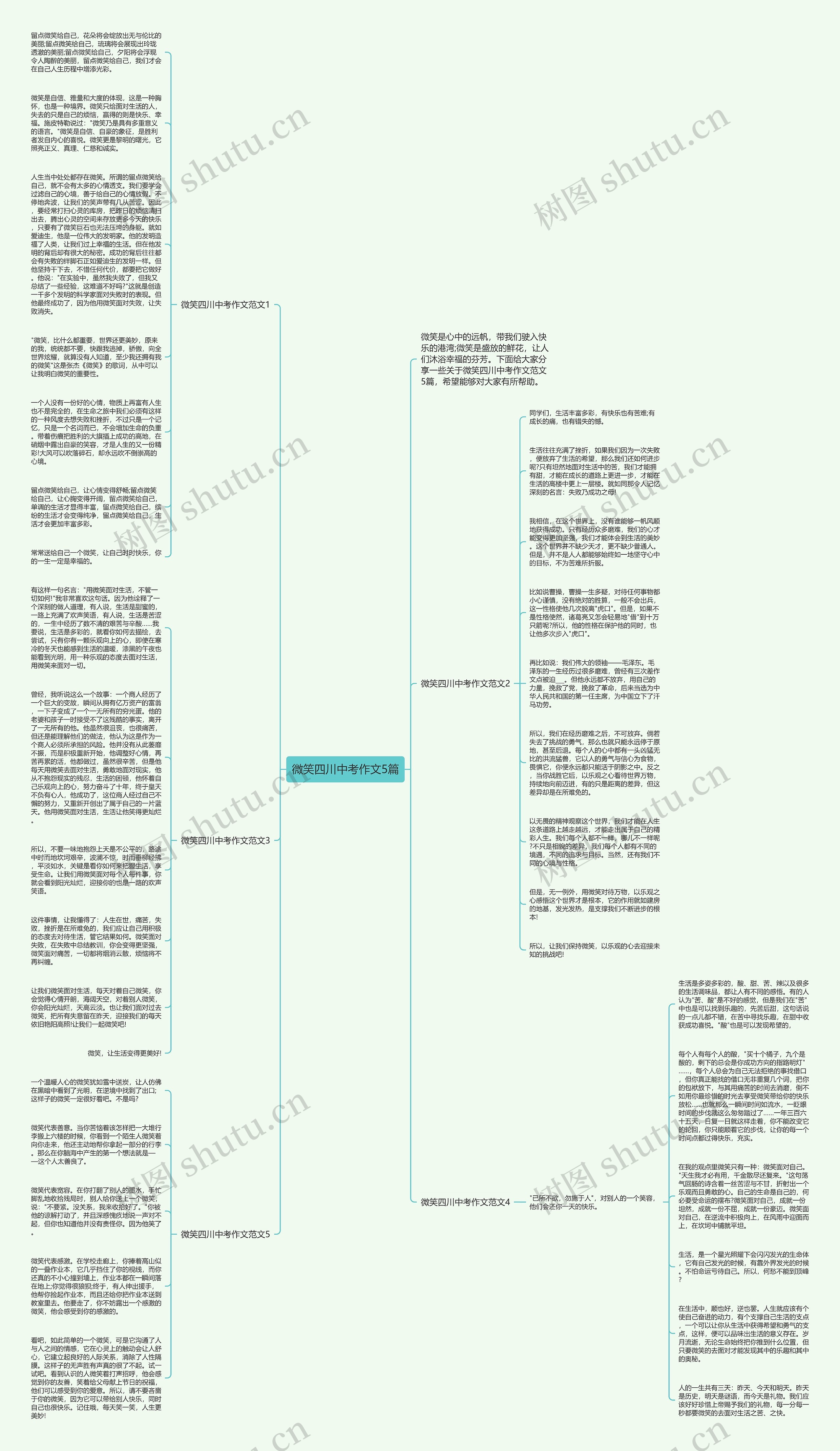 微笑四川中考作文5篇思维导图