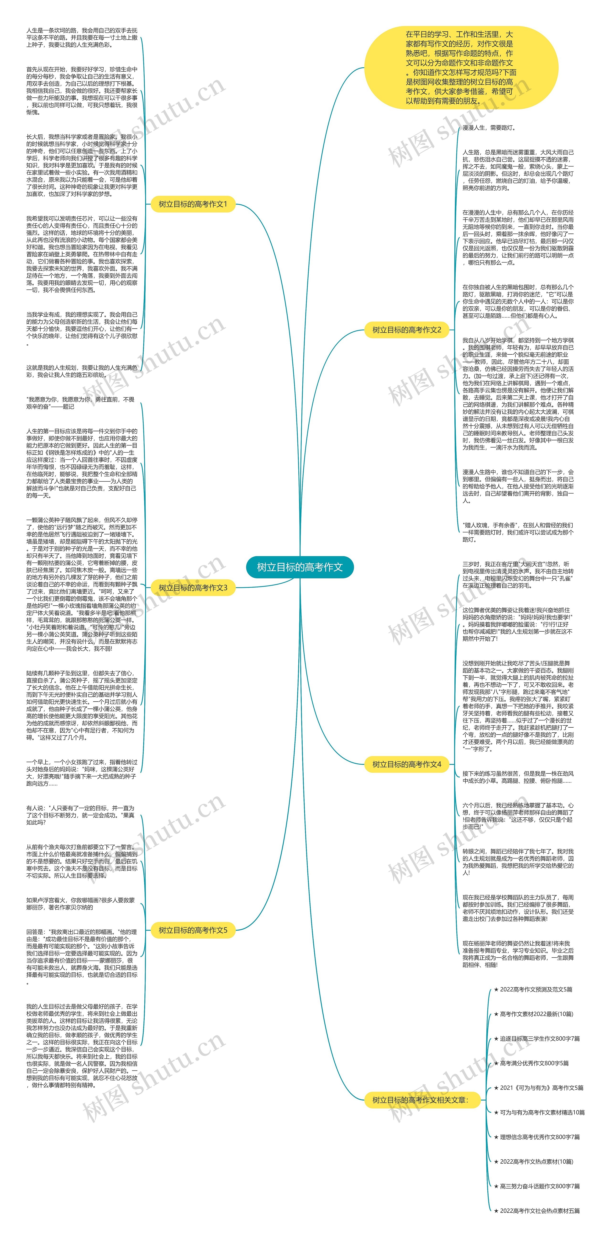 树立目标的高考作文思维导图
