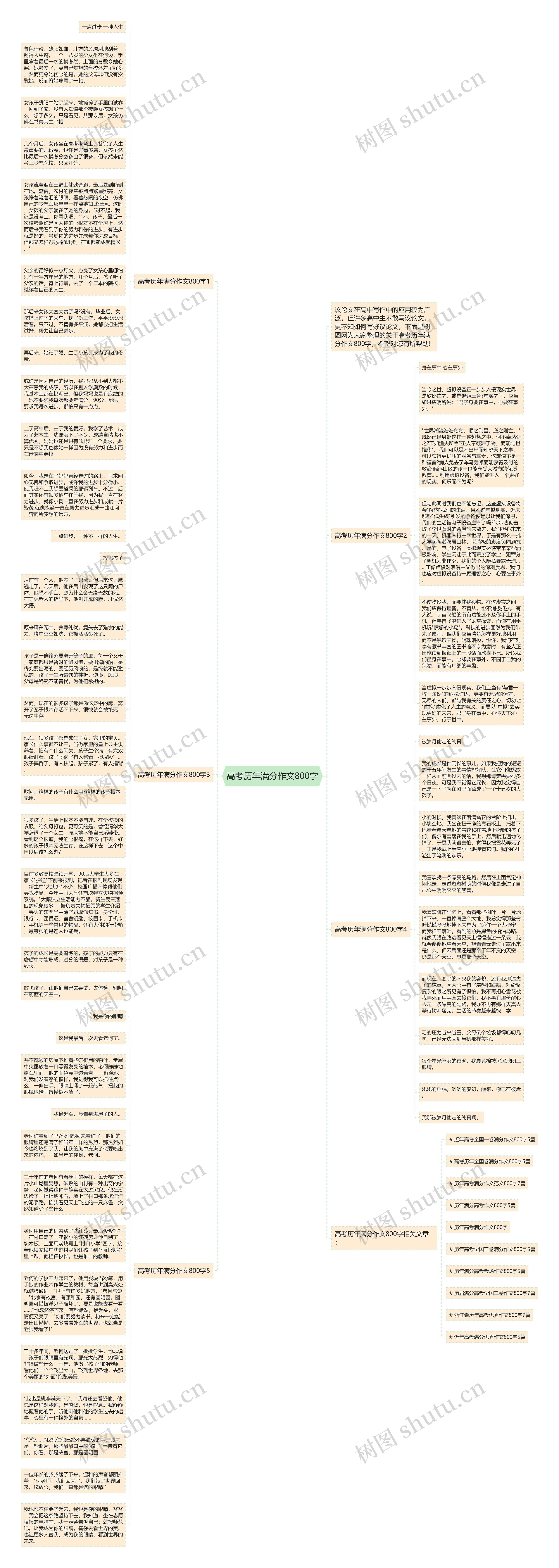 高考历年满分作文800字思维导图