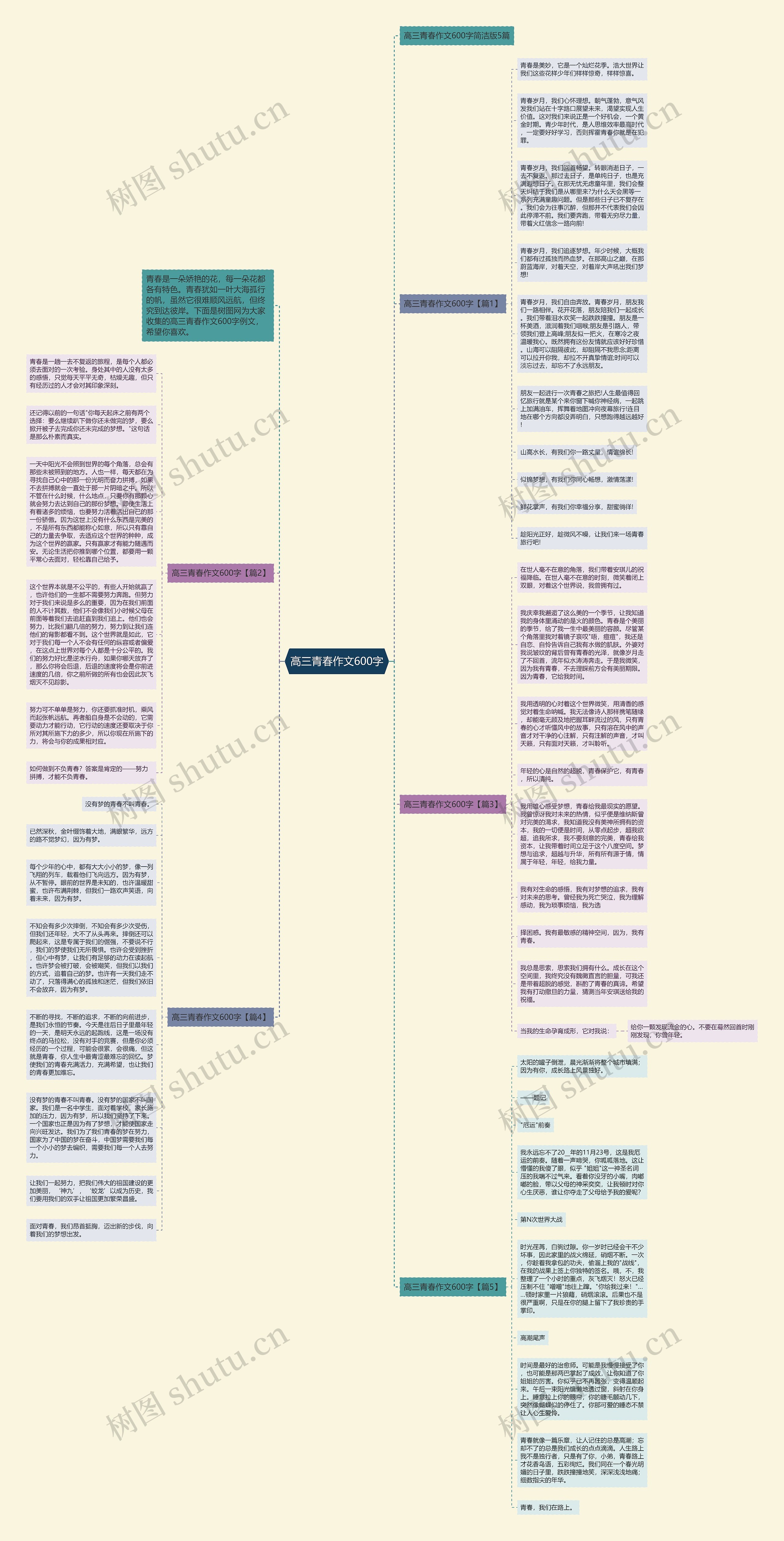 高三青春作文600字思维导图