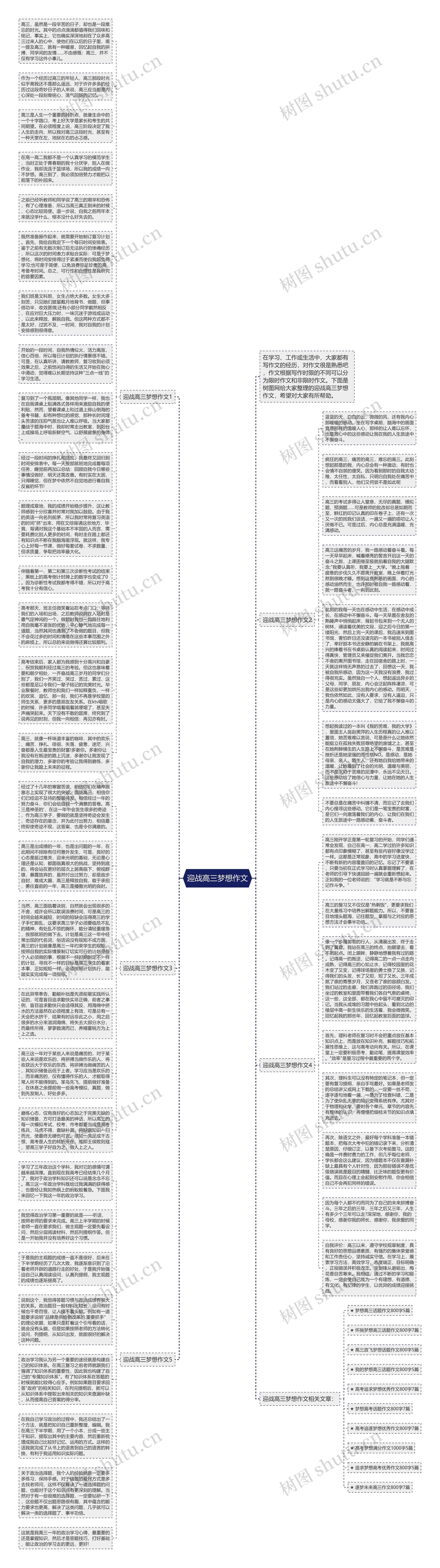 迎战高三梦想作文思维导图